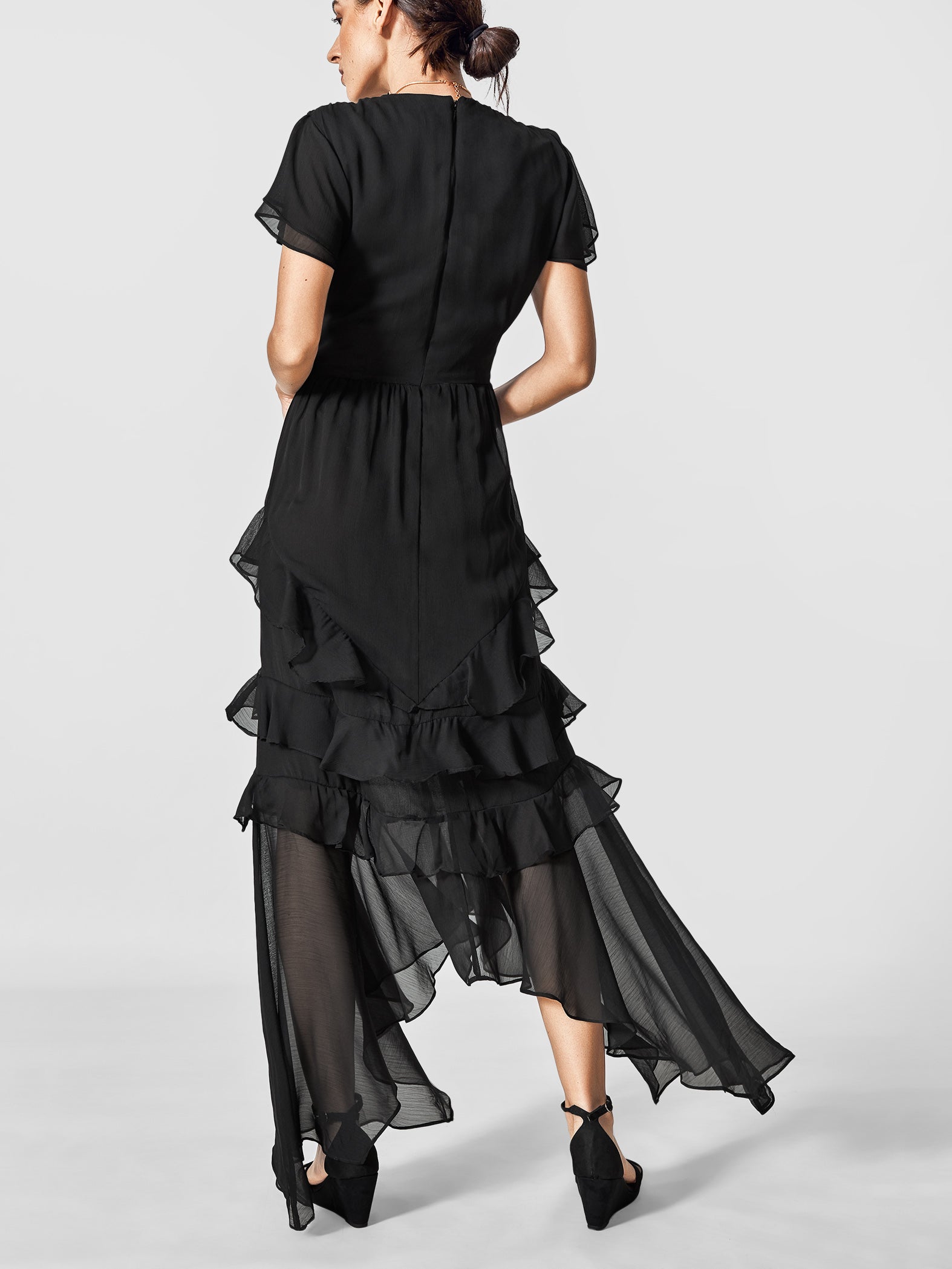 Black Ruffle Maxi