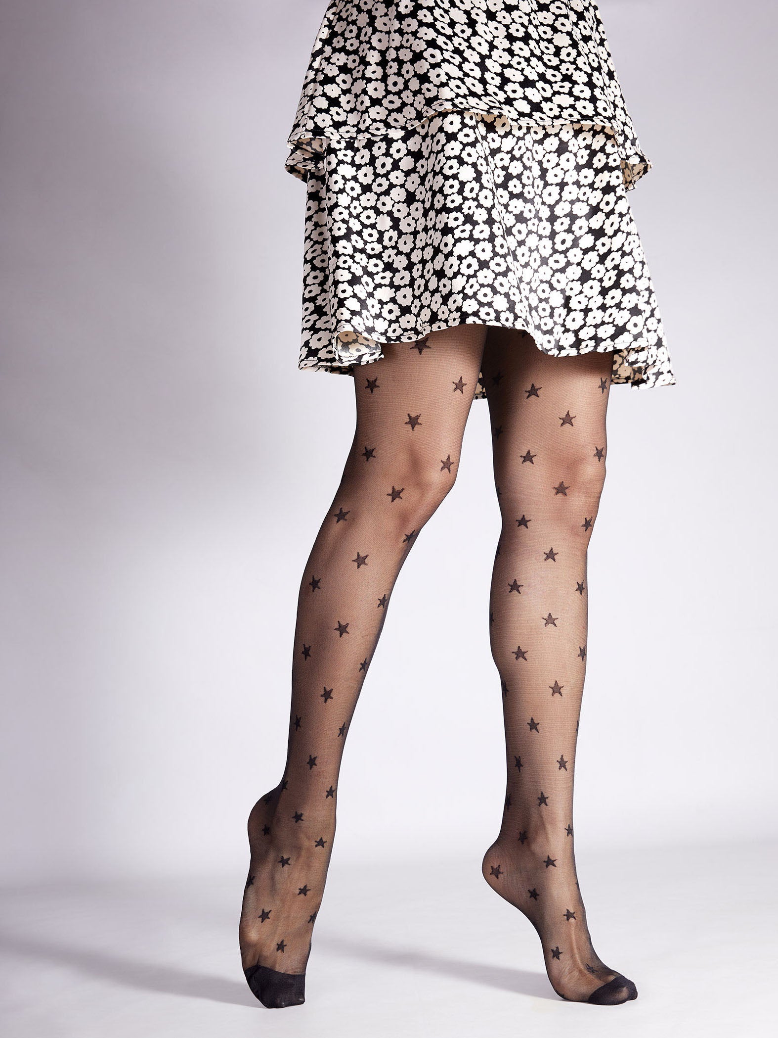 Black Stars Sheer Stockings