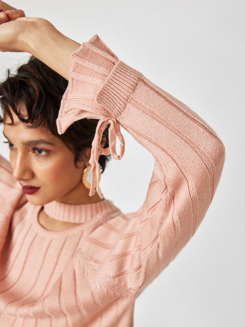 Blush Cut Out Ribbed Sweater