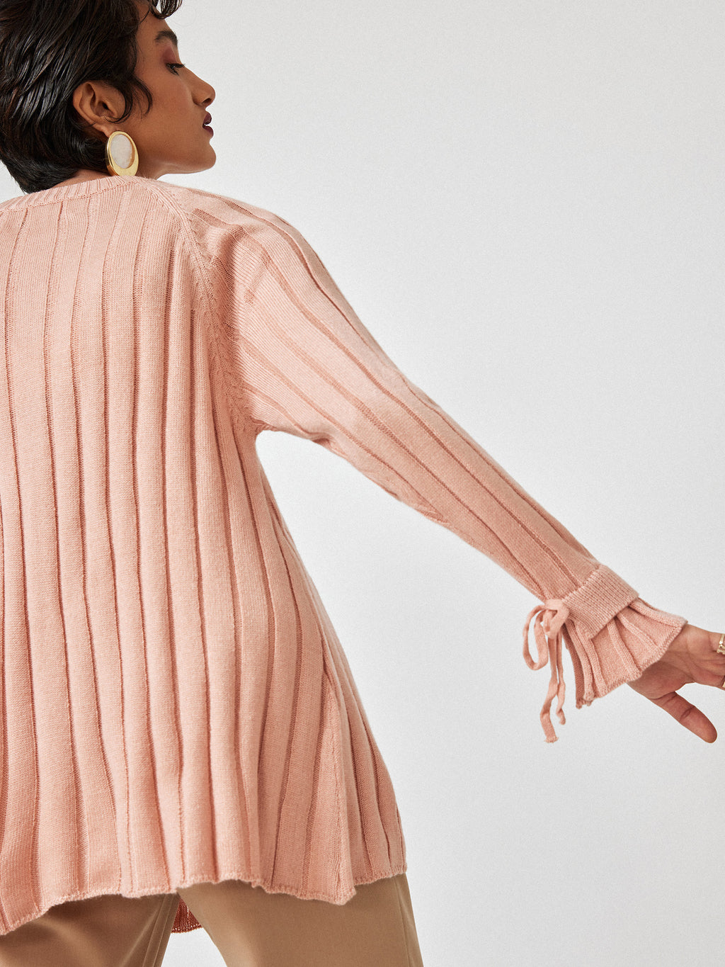 Blush Cut Out Ribbed Sweater