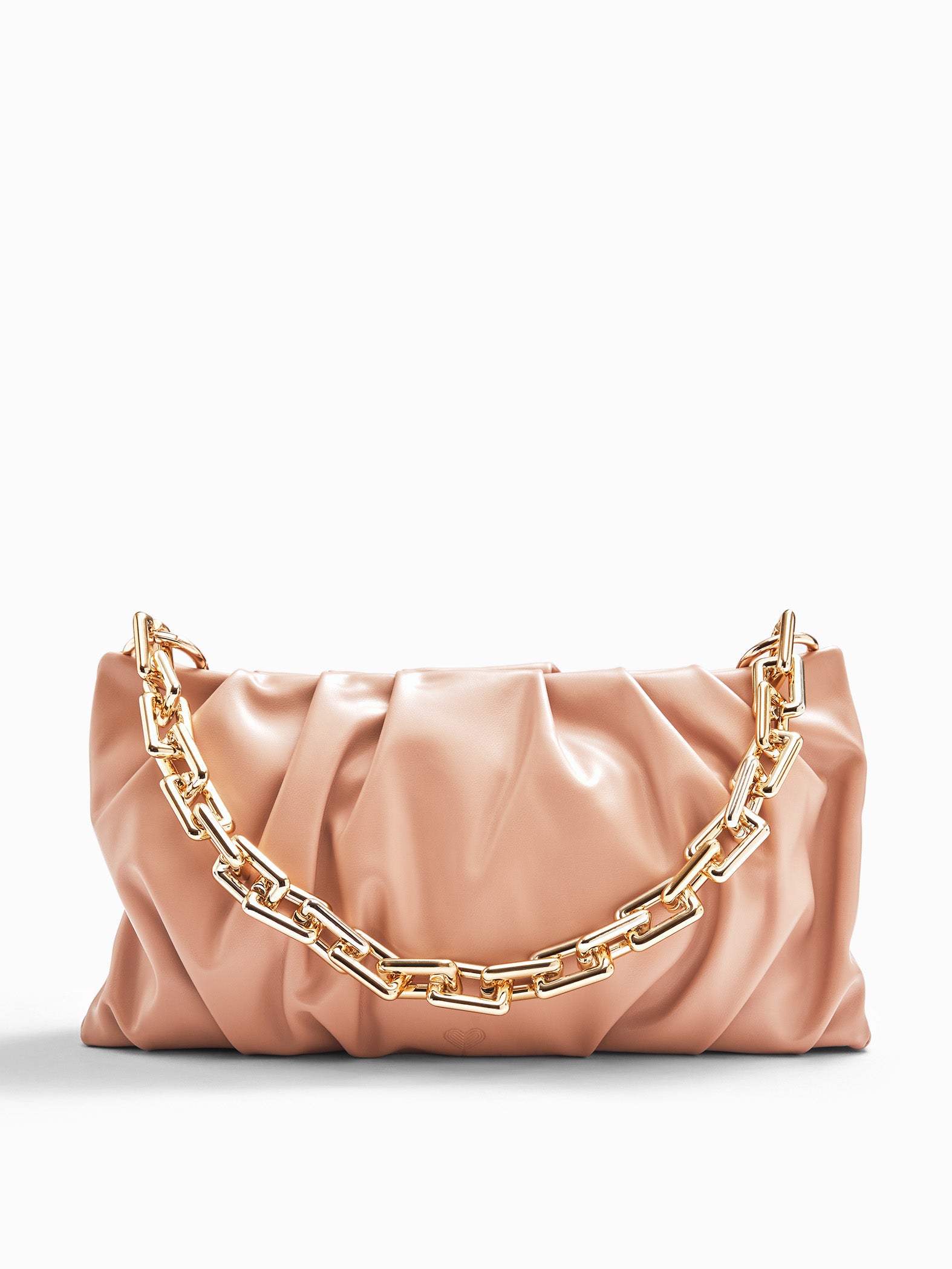 Blush Pleated Shoulder Bag