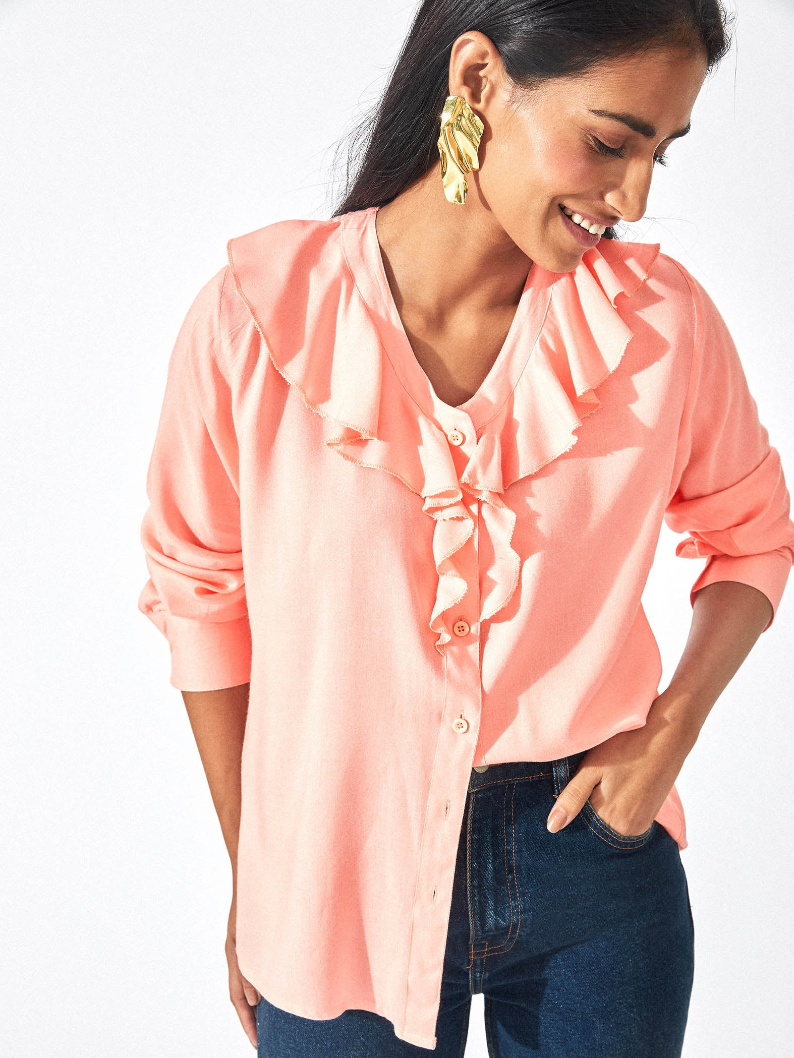 Blush Ruffle Shirt