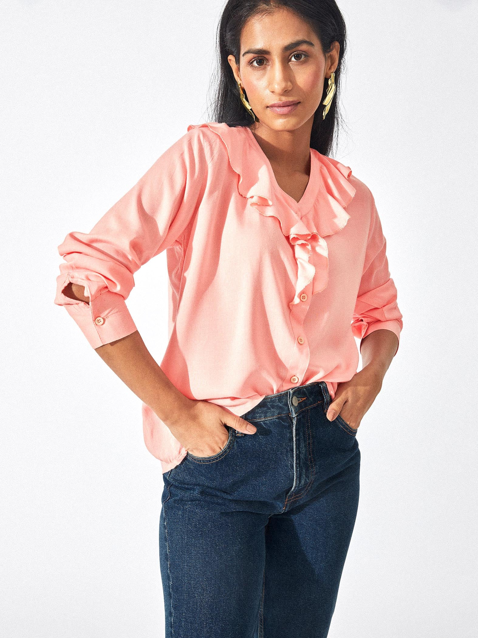 Blush Ruffle Shirt