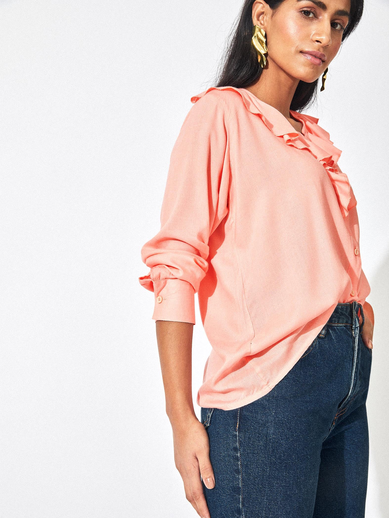 Blush Ruffle Shirt