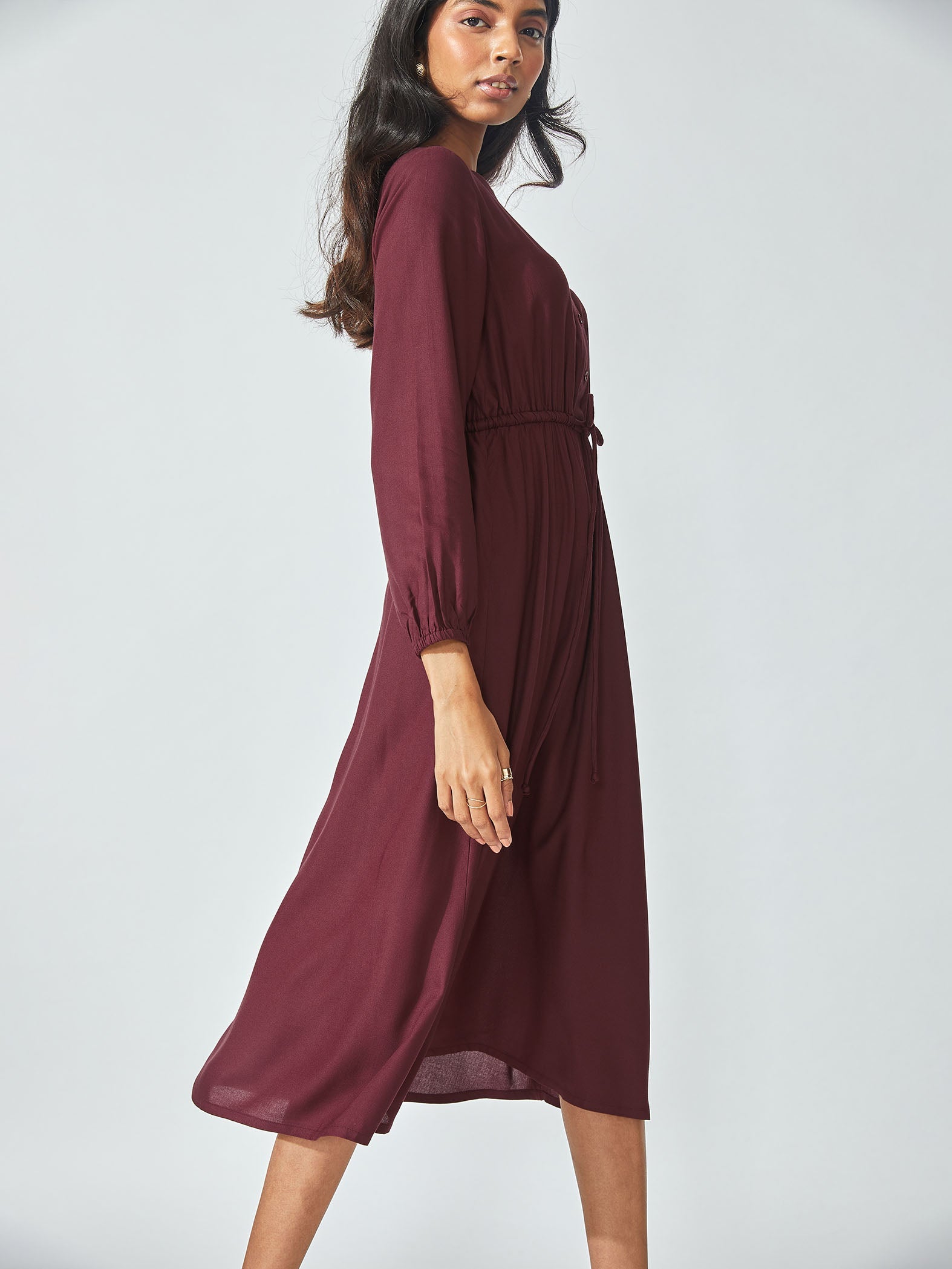 Burgundy Midi Dress