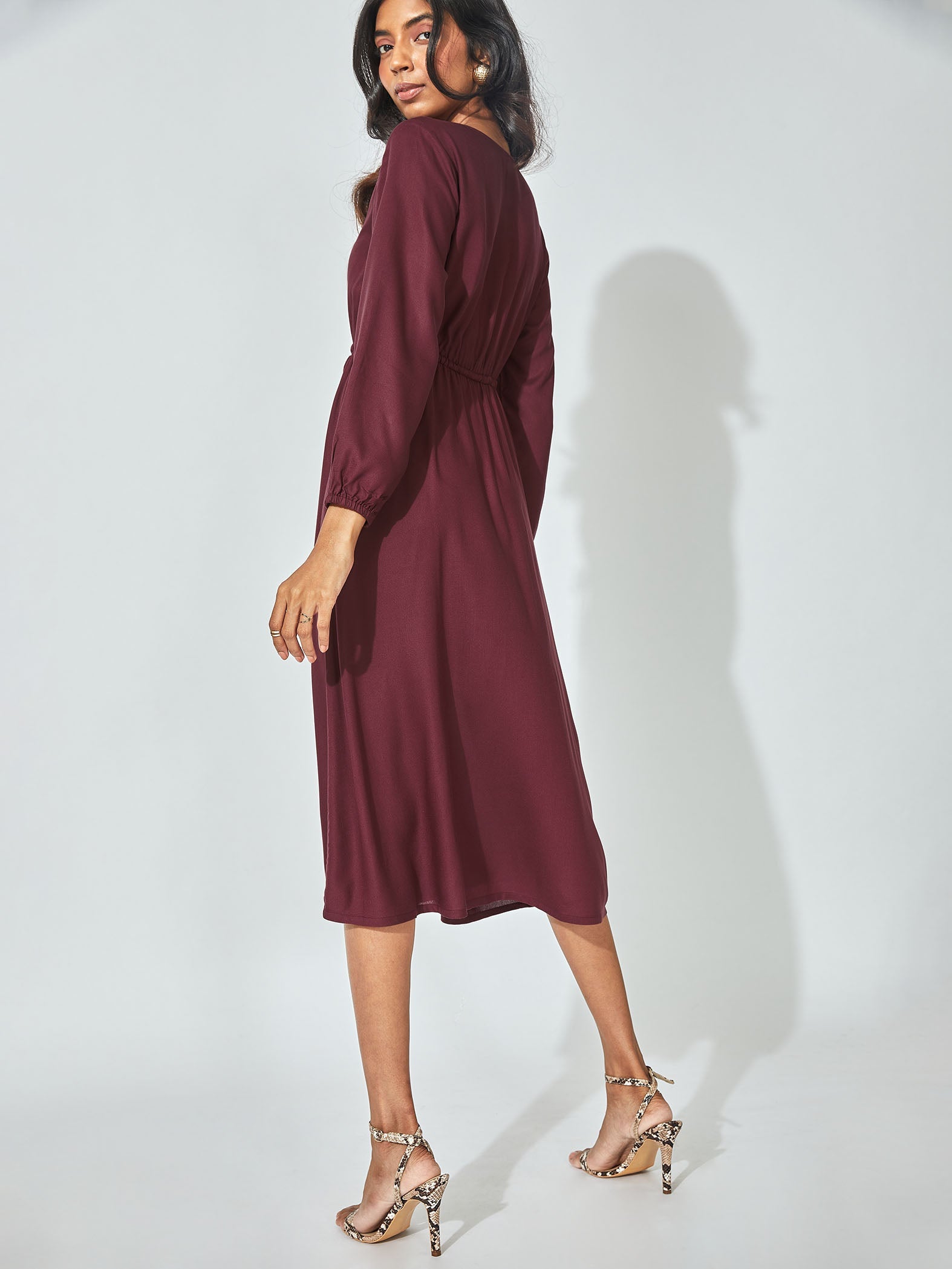 Burgundy Midi Dress