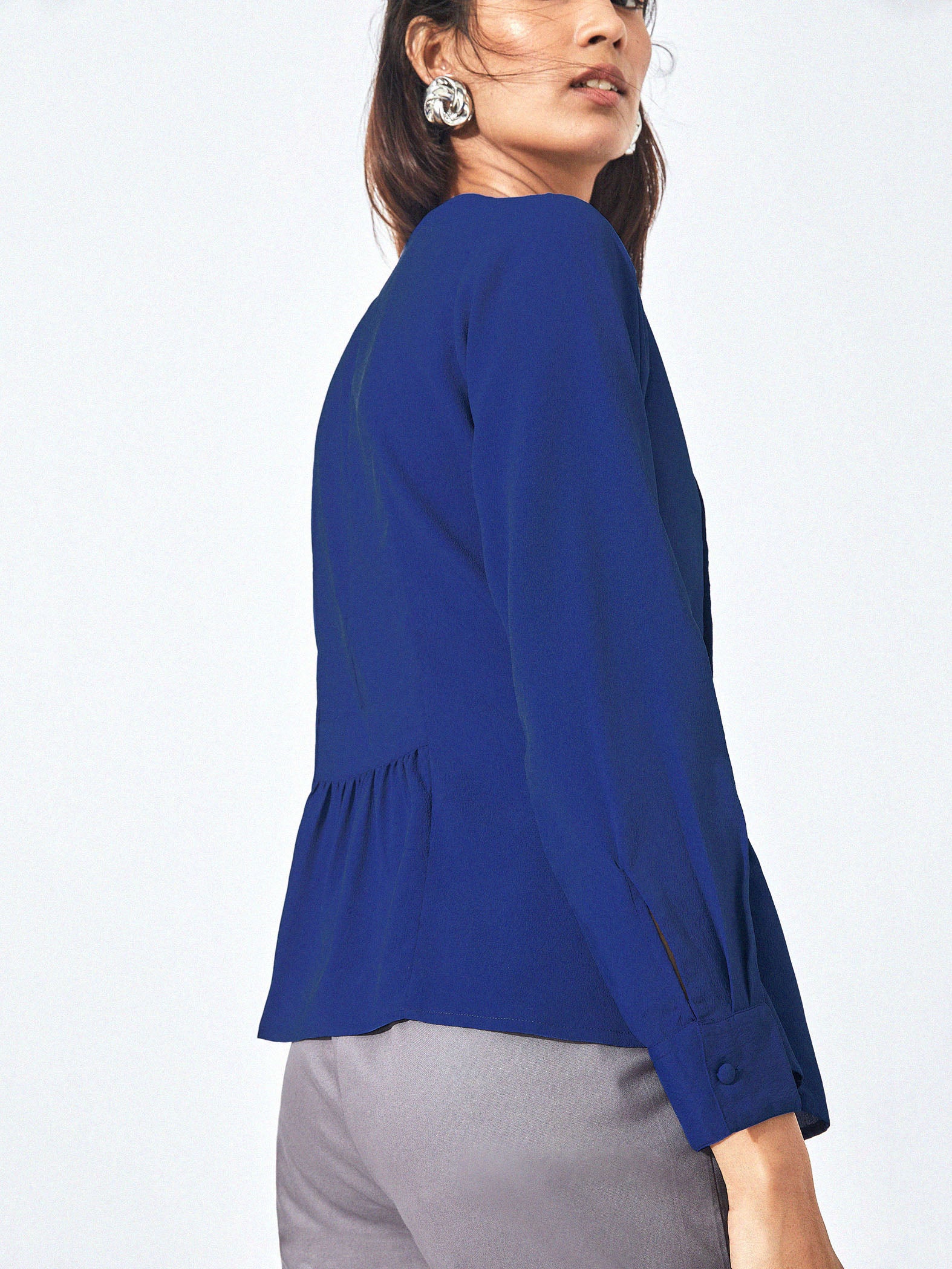 Cobalt Pintuck Top