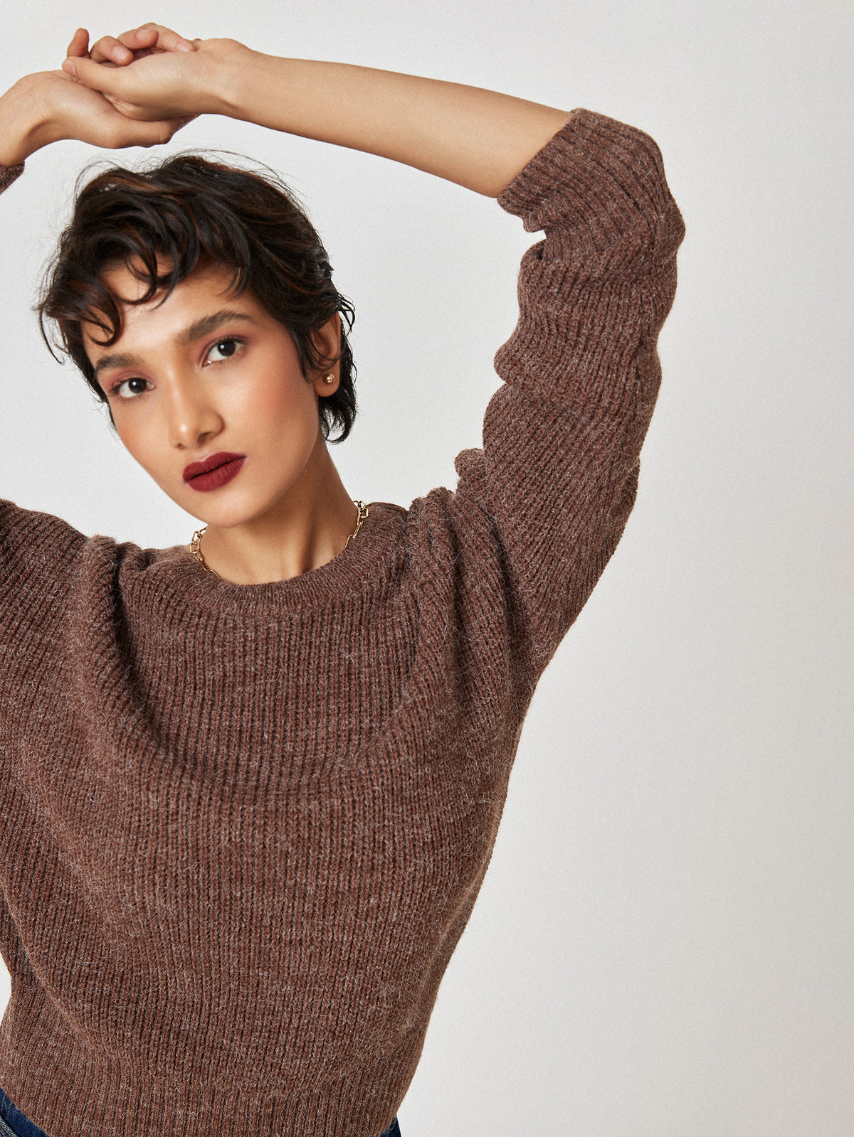 Cocoa Drop Shoulder Sweater