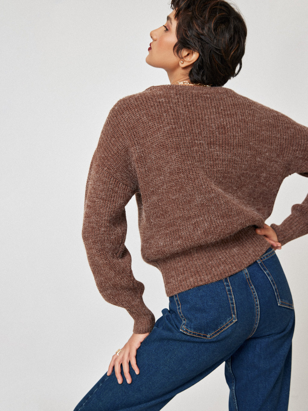 Cocoa Drop Shoulder Sweater
