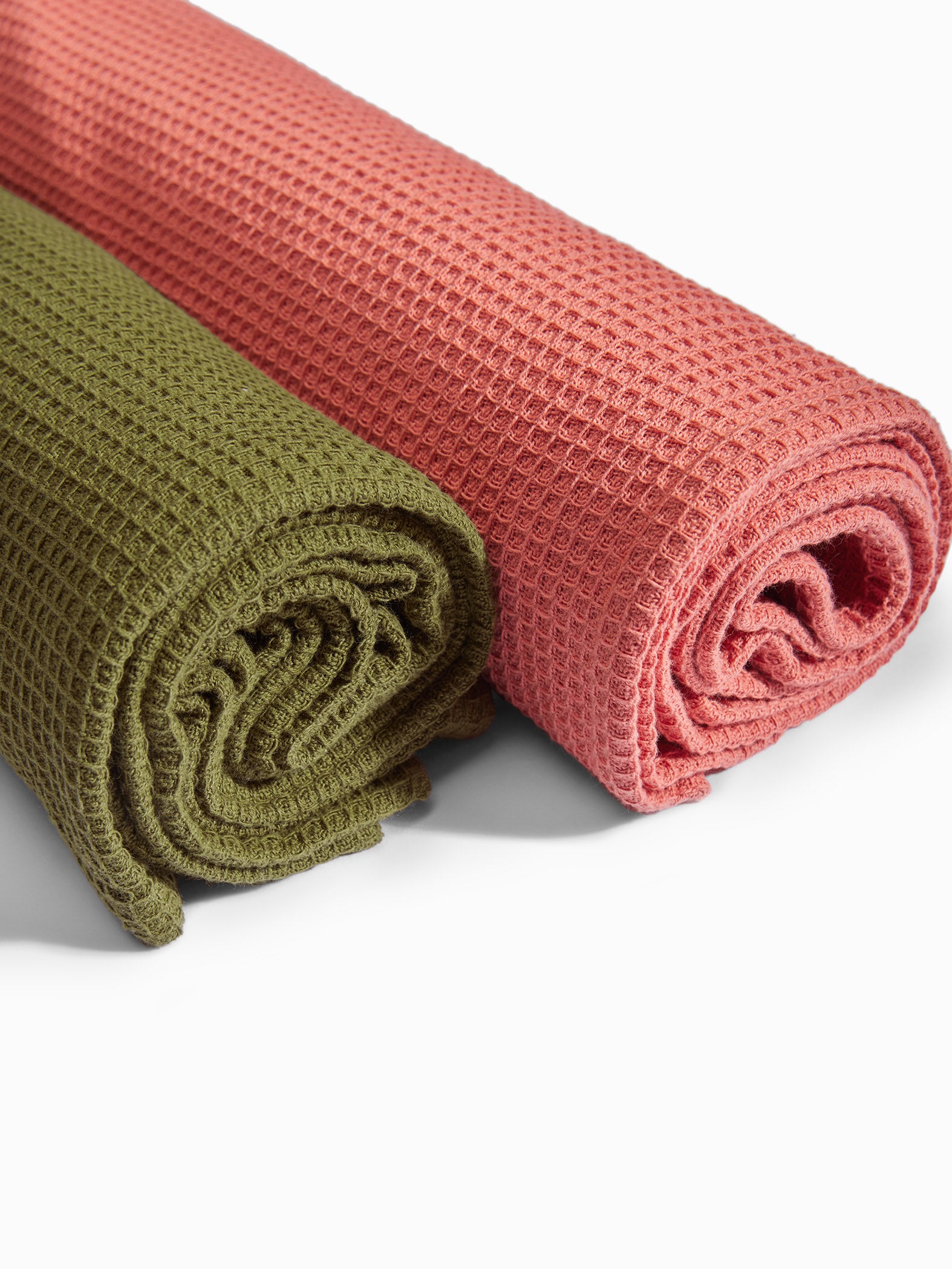 Coral Waffle Hand Towel