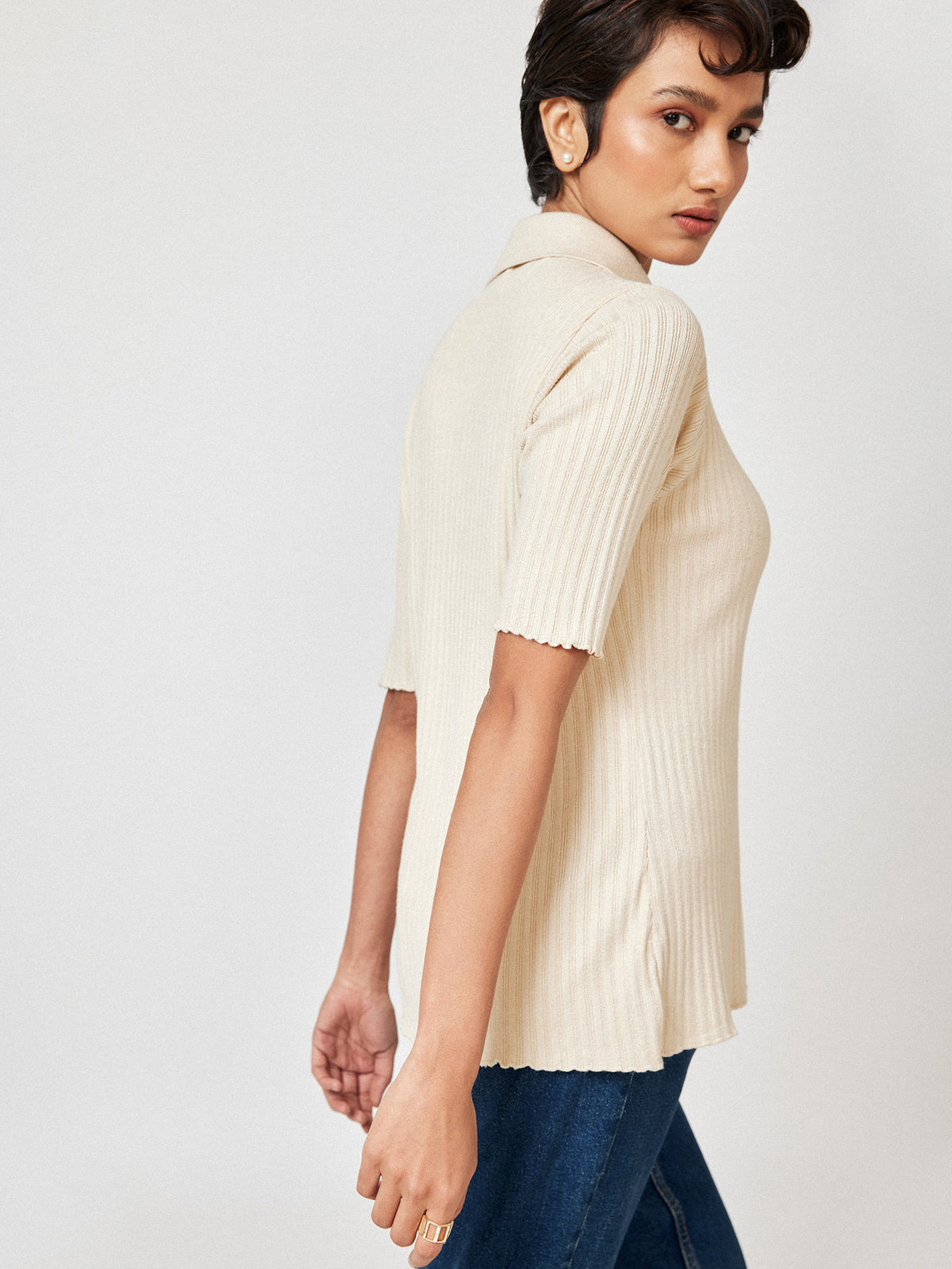 Cream Button Down Cardigan