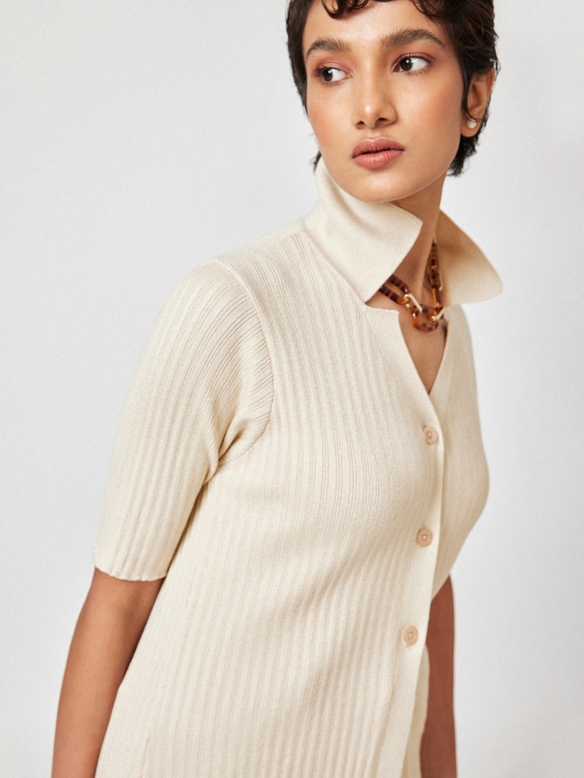 Cream Button Down Cardigan