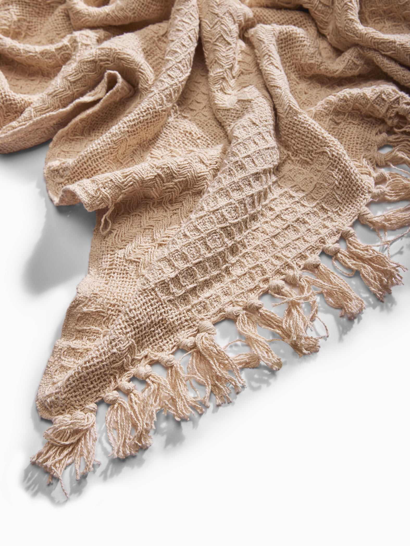 Cream Textured Throw