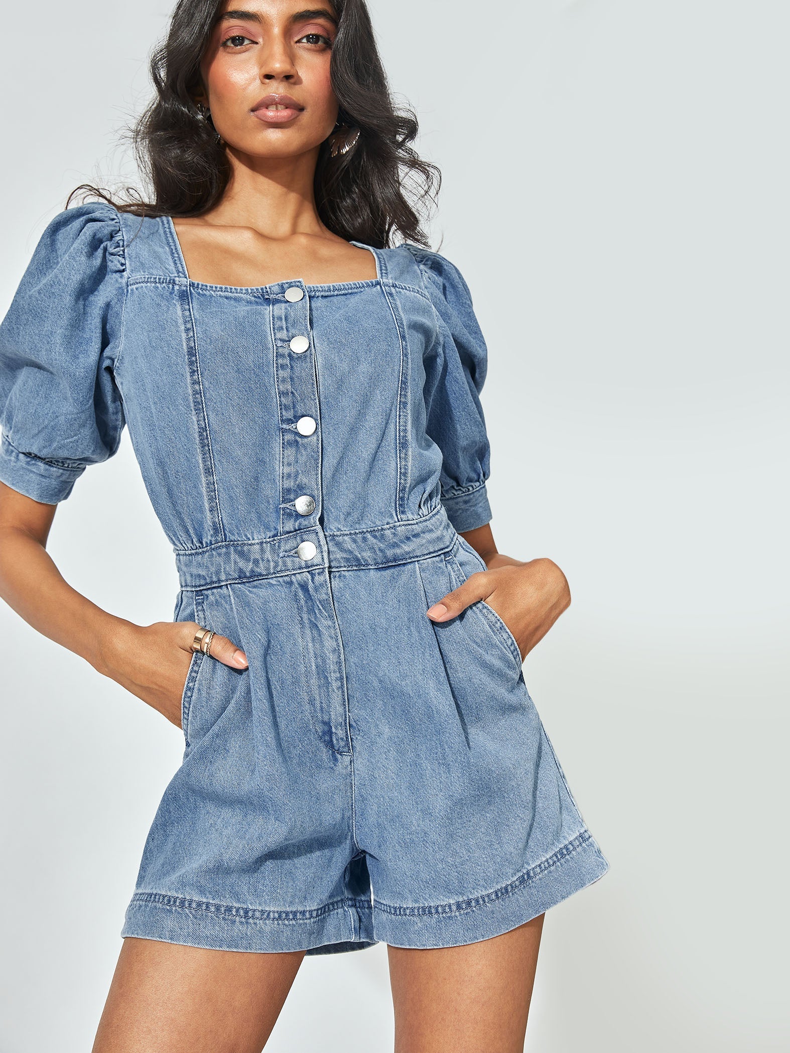 Denim Romper