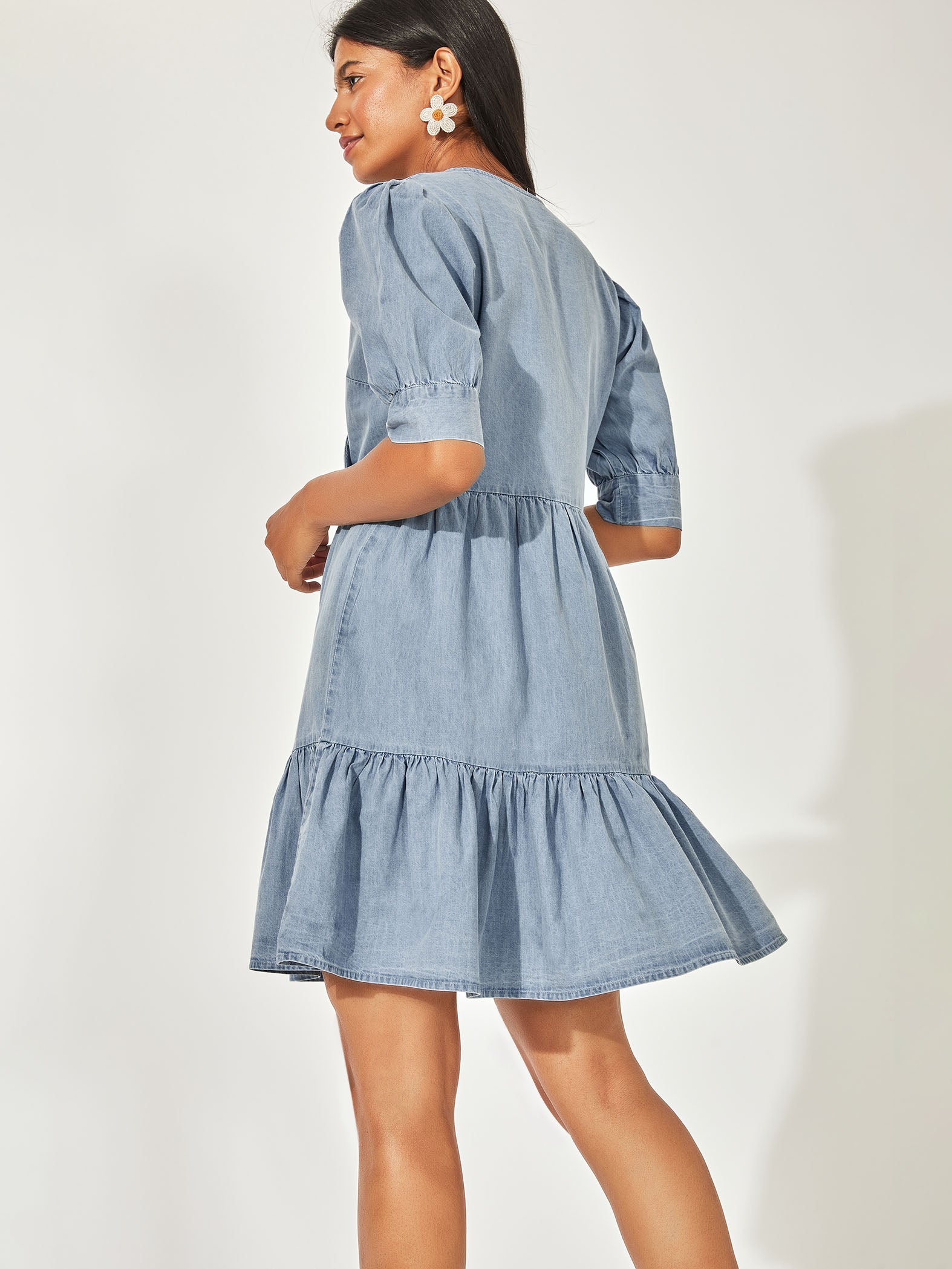 Denim tiered dress