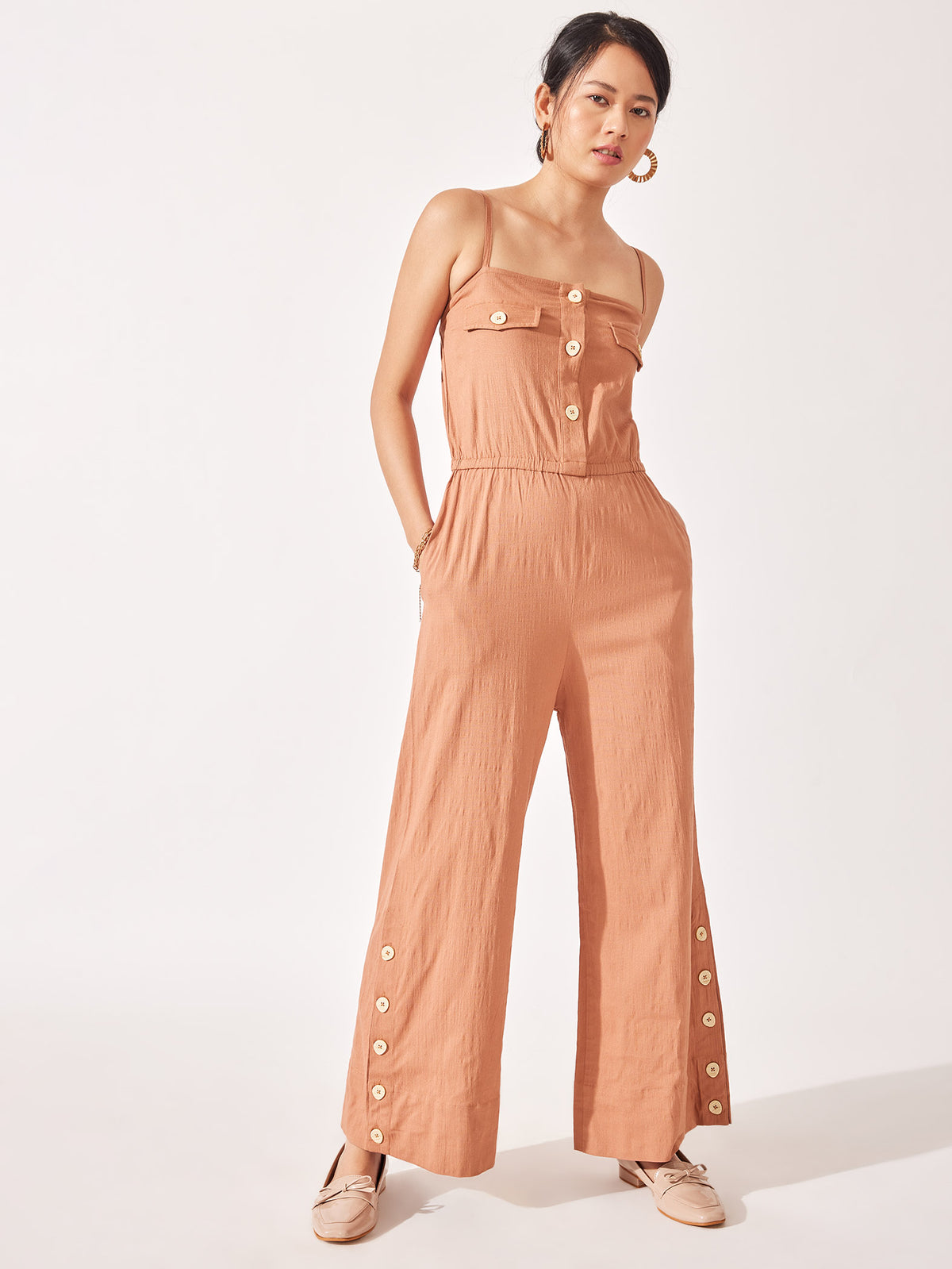 Dusty Rose Strappy Jumpsuit