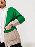 Emerald Colour Block Cardigan