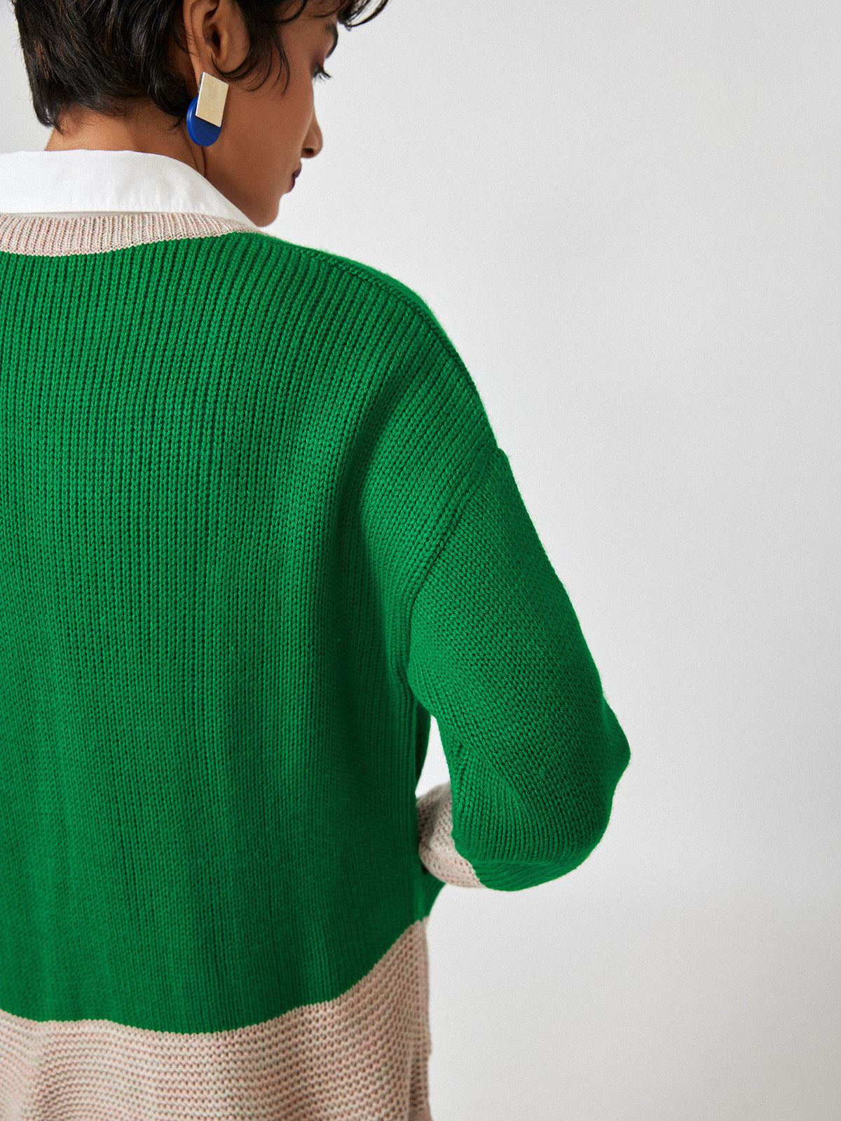 Emerald Colour Block Cardigan