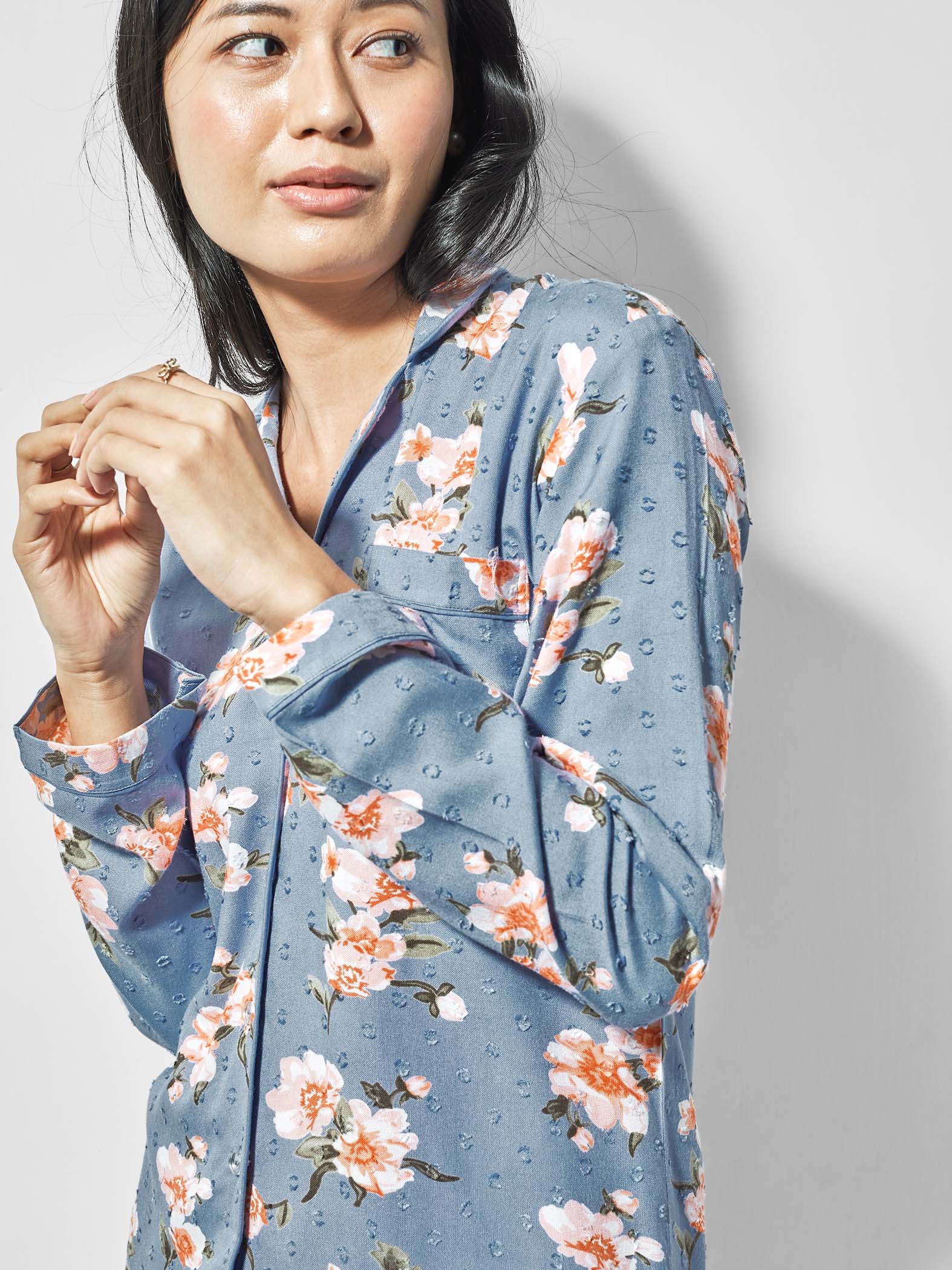 Floral Printed Sleep Shirt