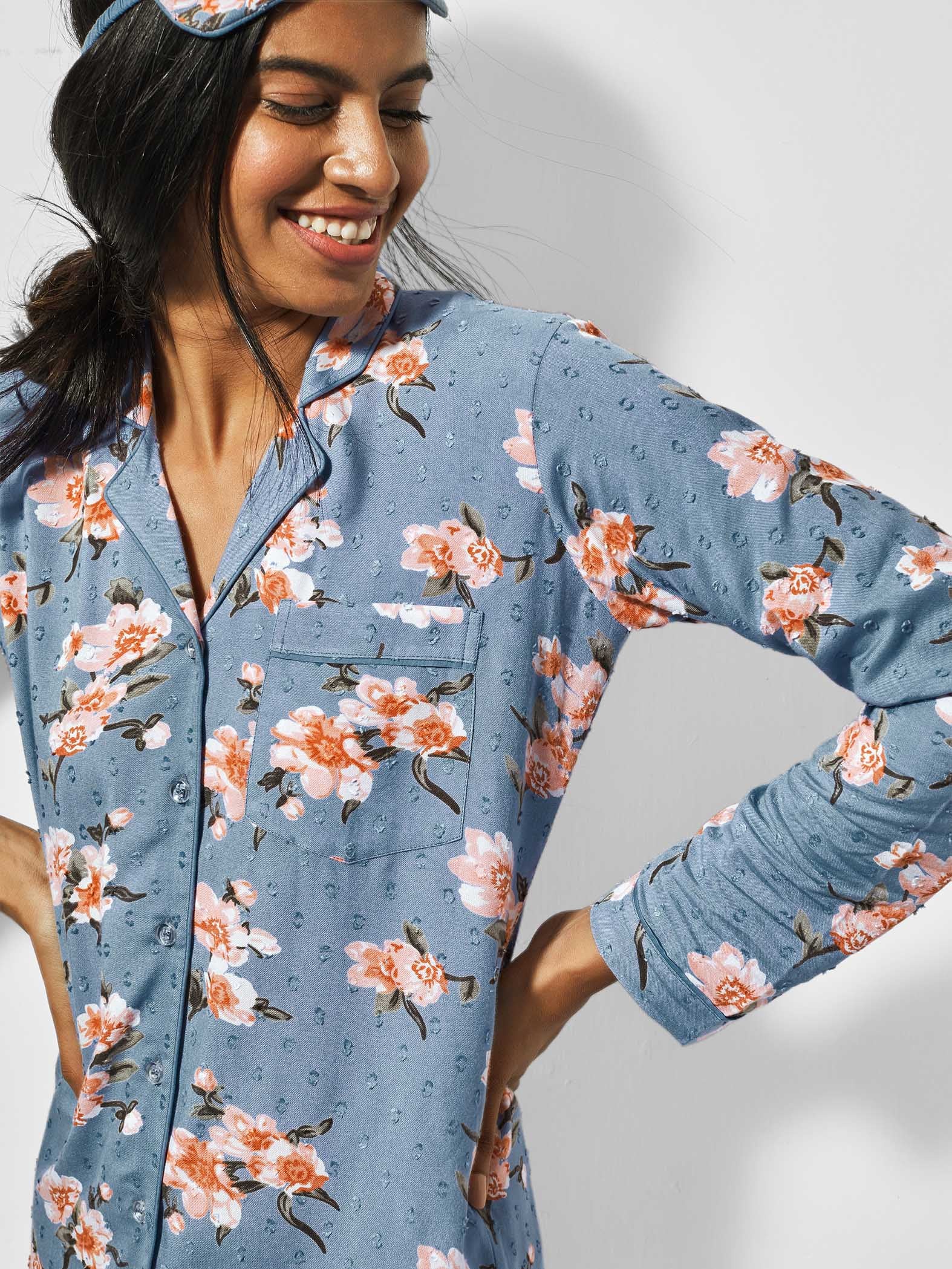 Floral Printed Sleep Shirt Dress