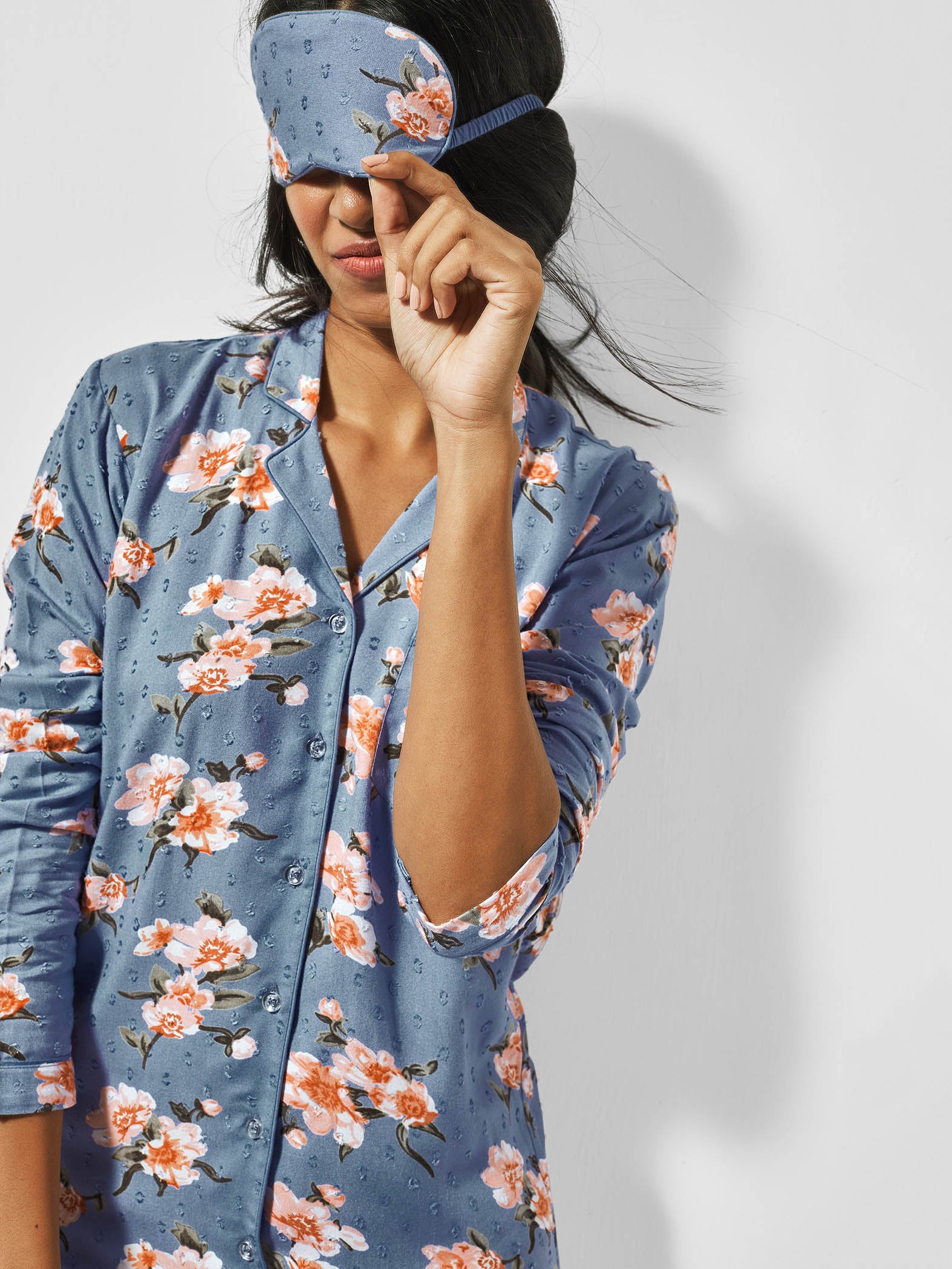 Floral Printed Sleep Shirt Dress