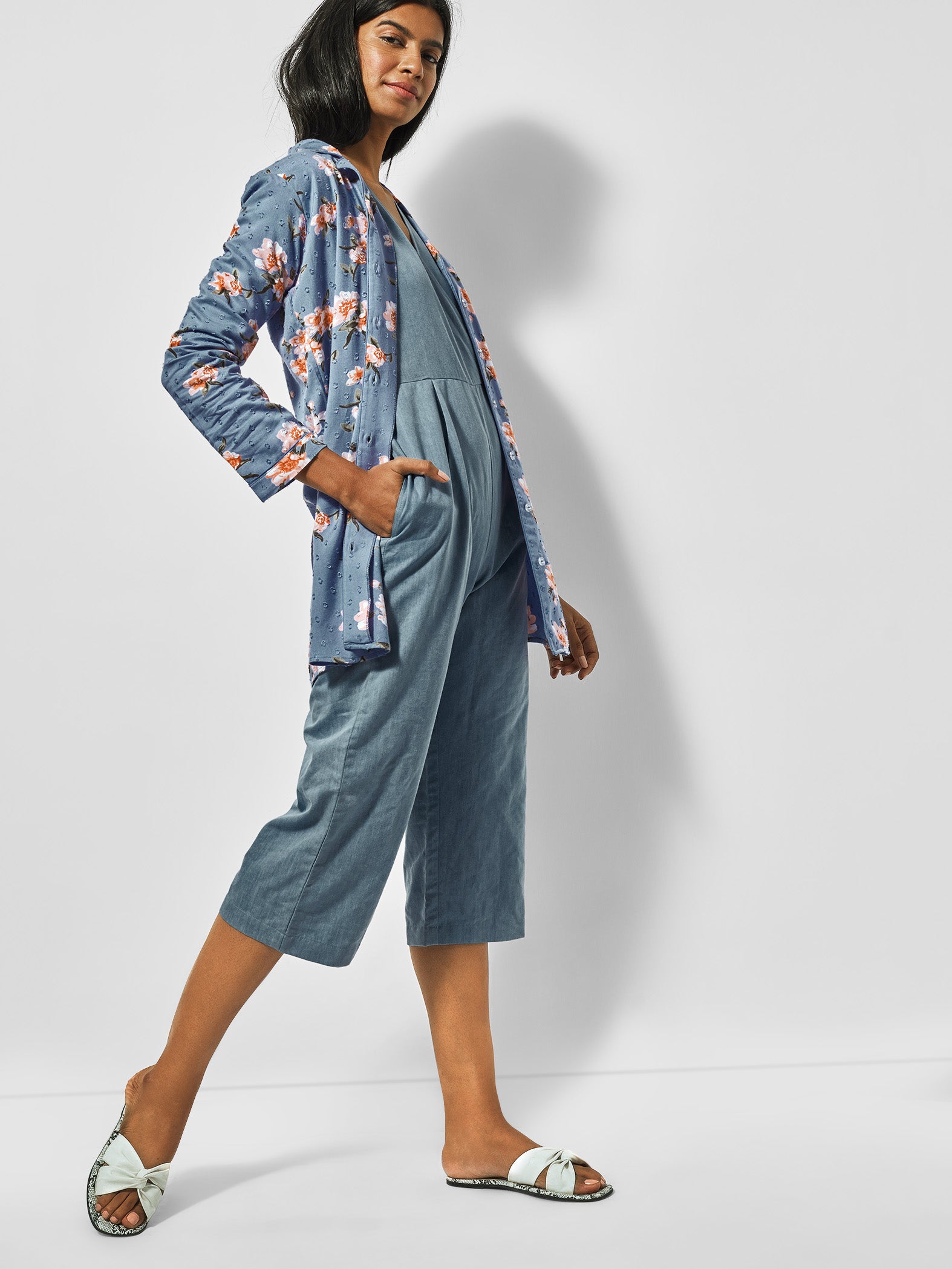 Floral Printed Sleep Shirt Dress