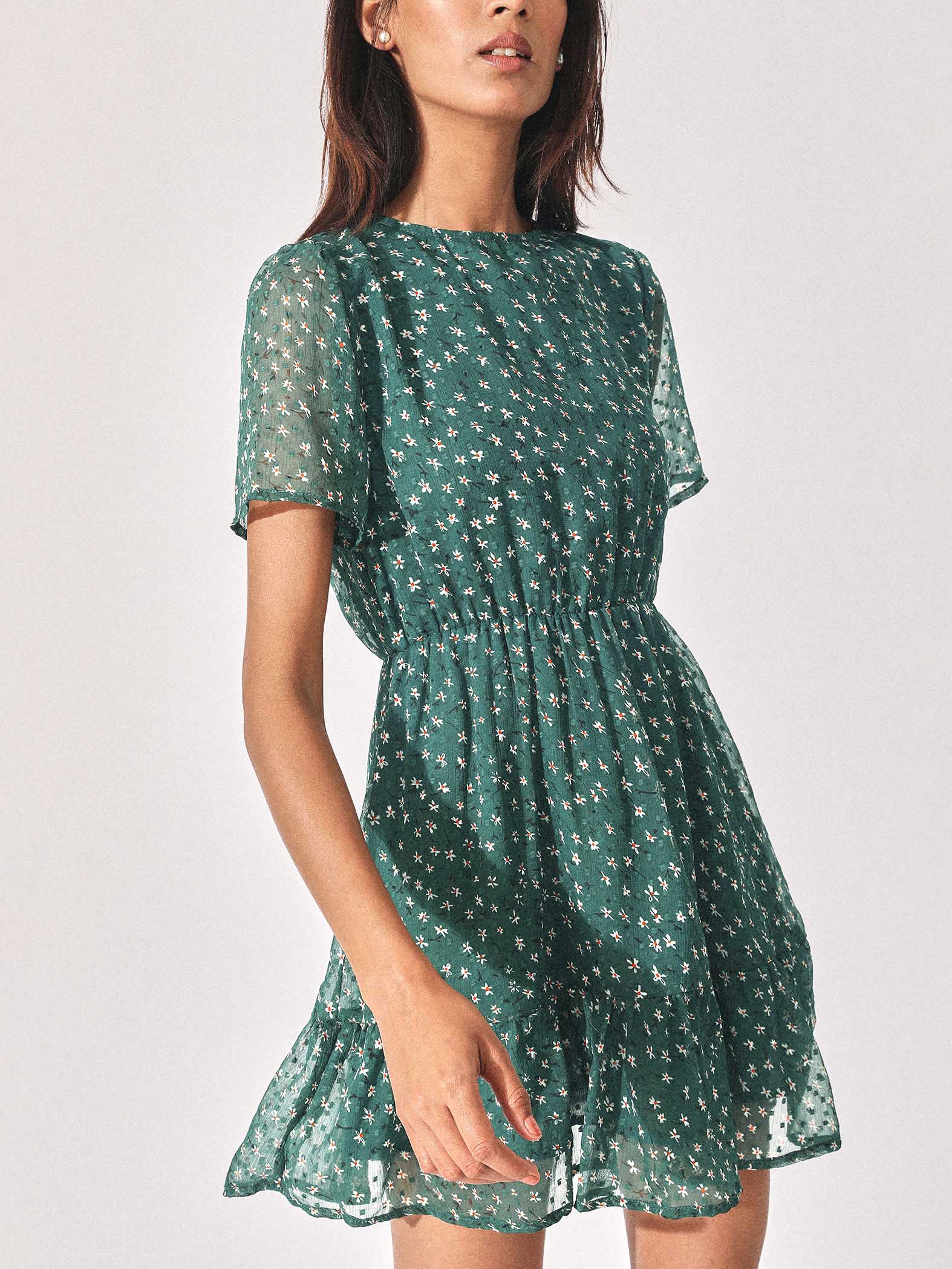 Forest Floral Ruffle Dress