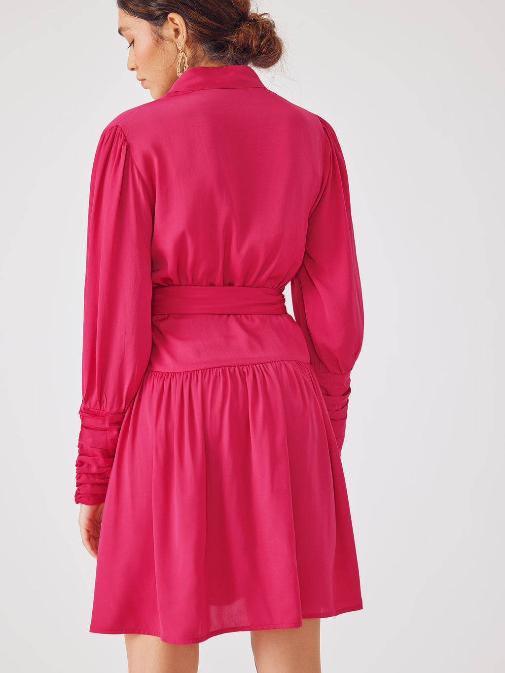Fuchsia Shawl Collar Dress