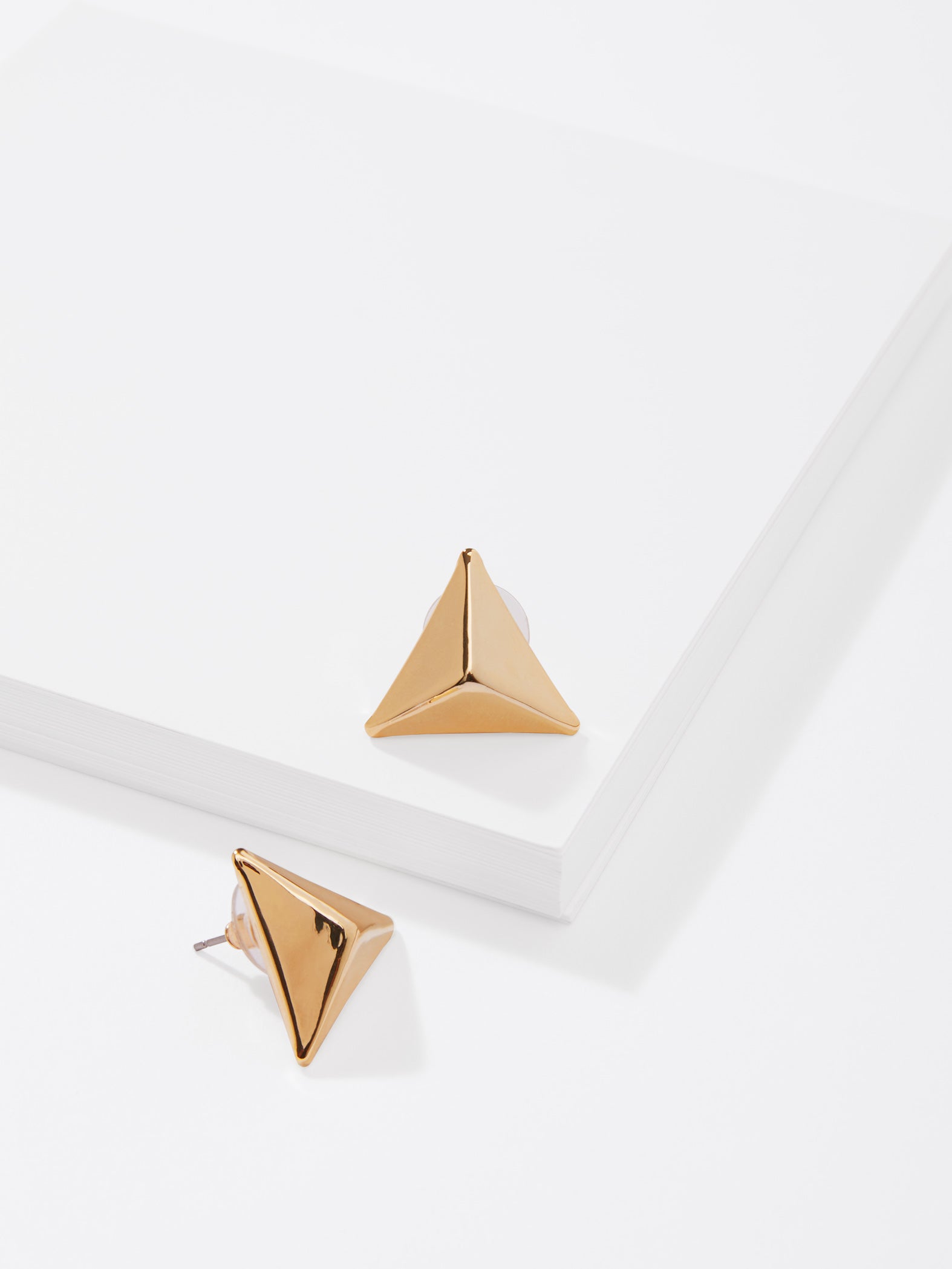 Gold Pyramid Studs