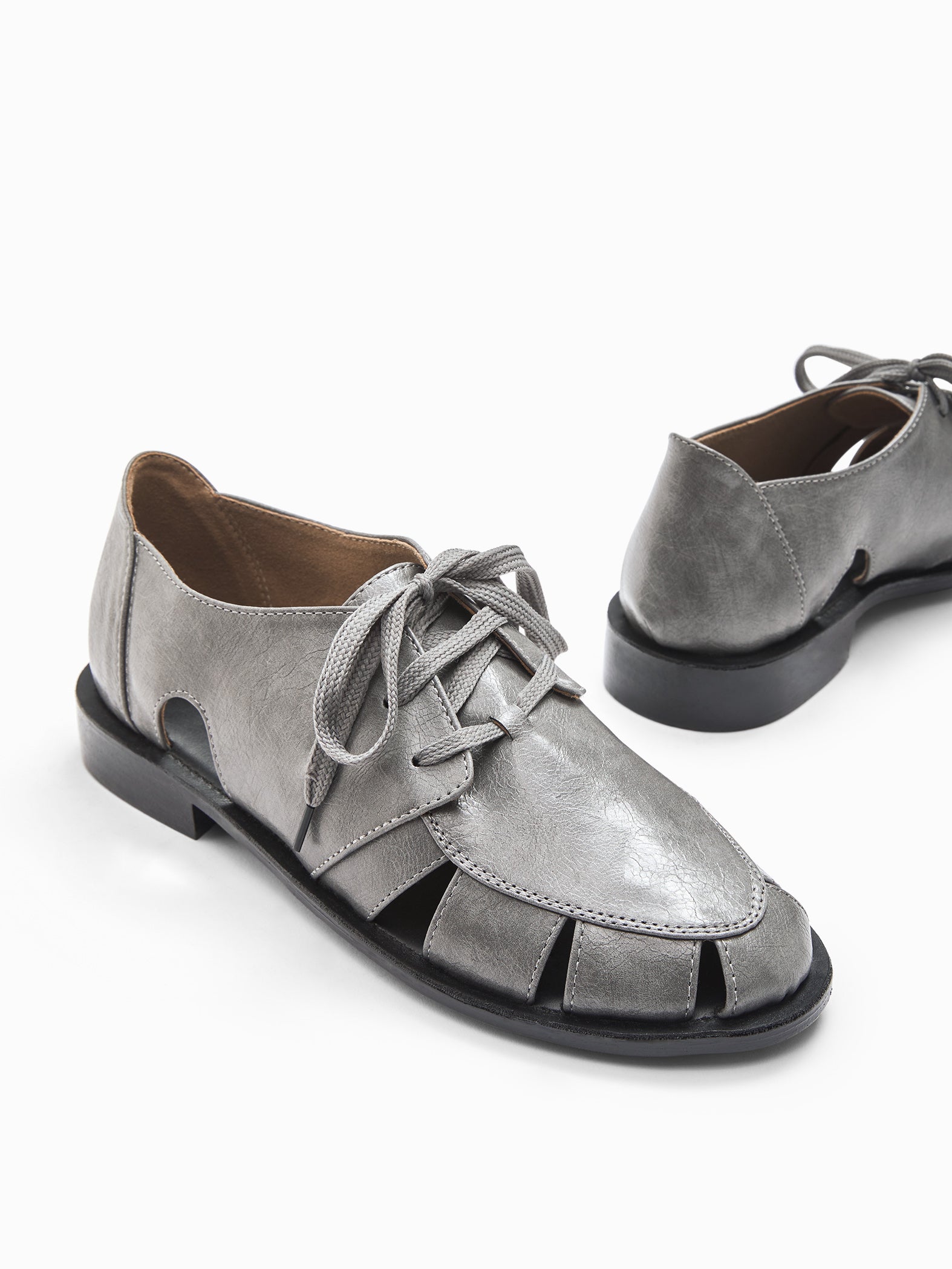 Grey Cutout Brogues