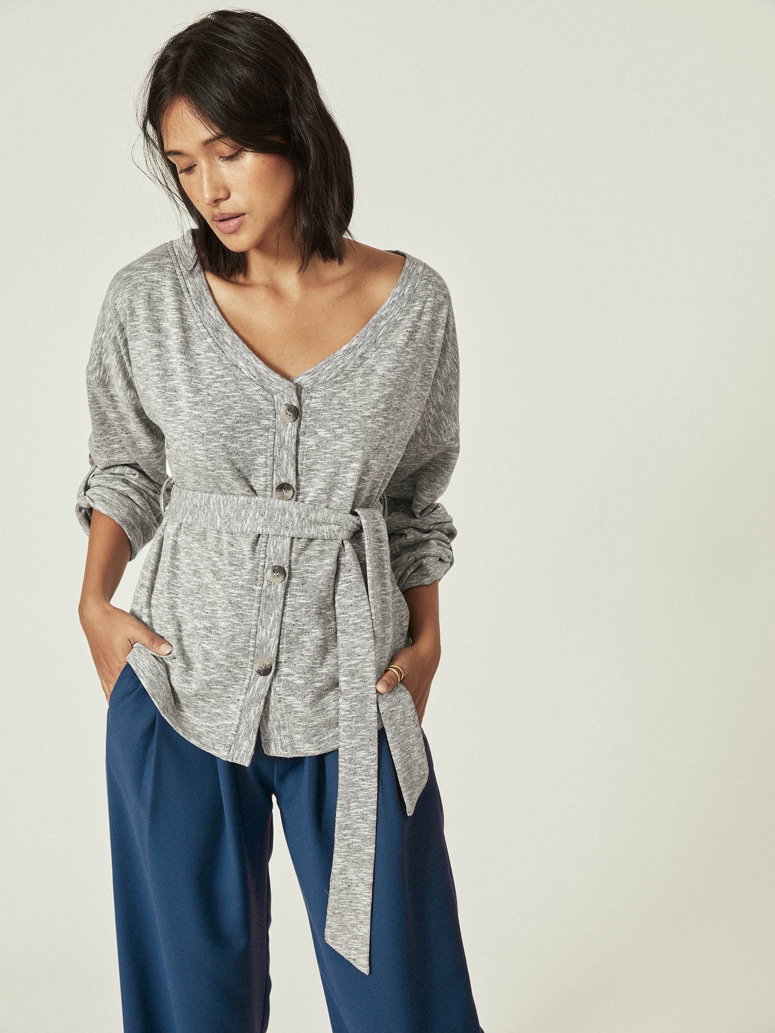 Grey Knit Cardigan