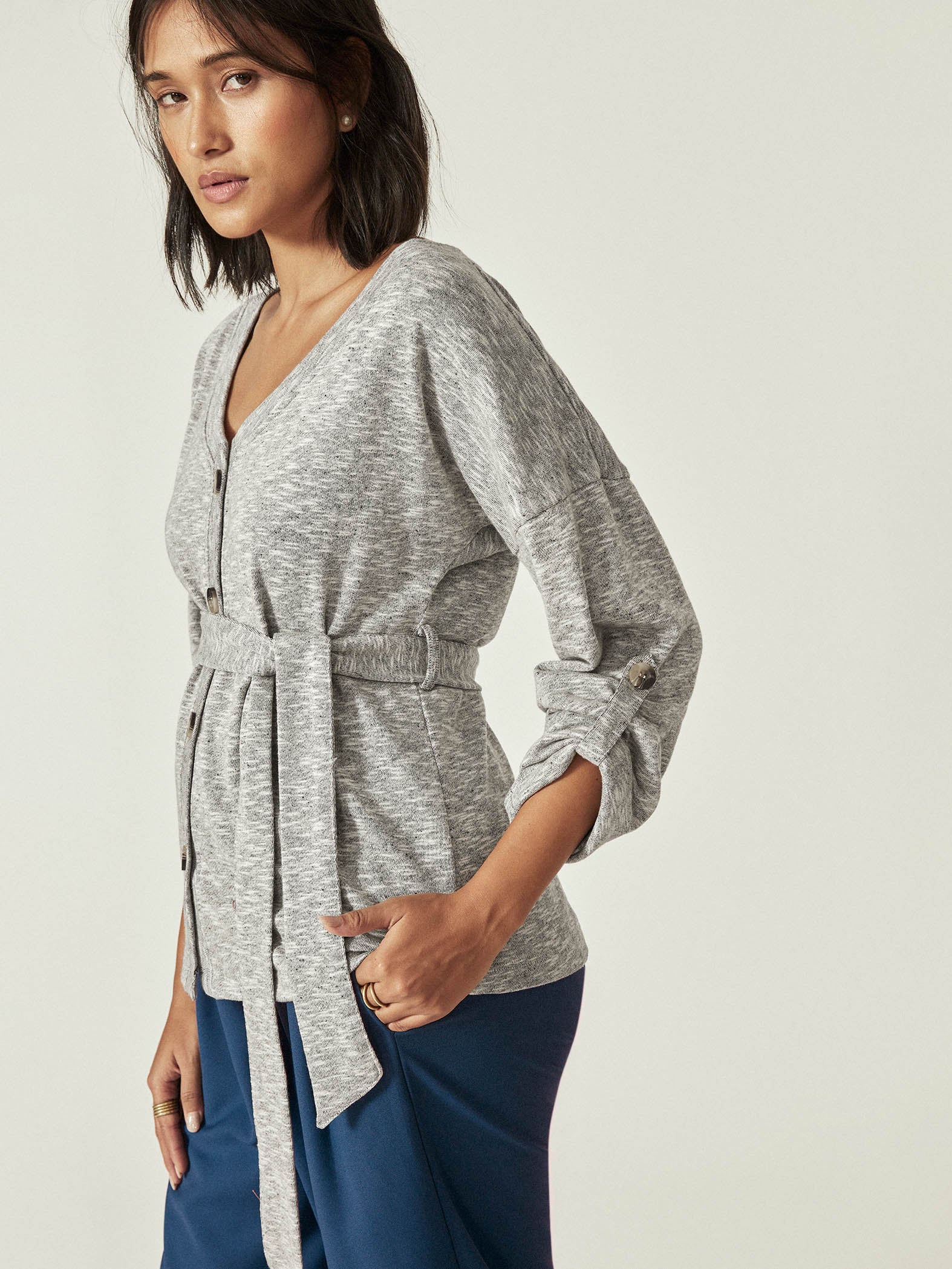 Grey Knit Cardigan