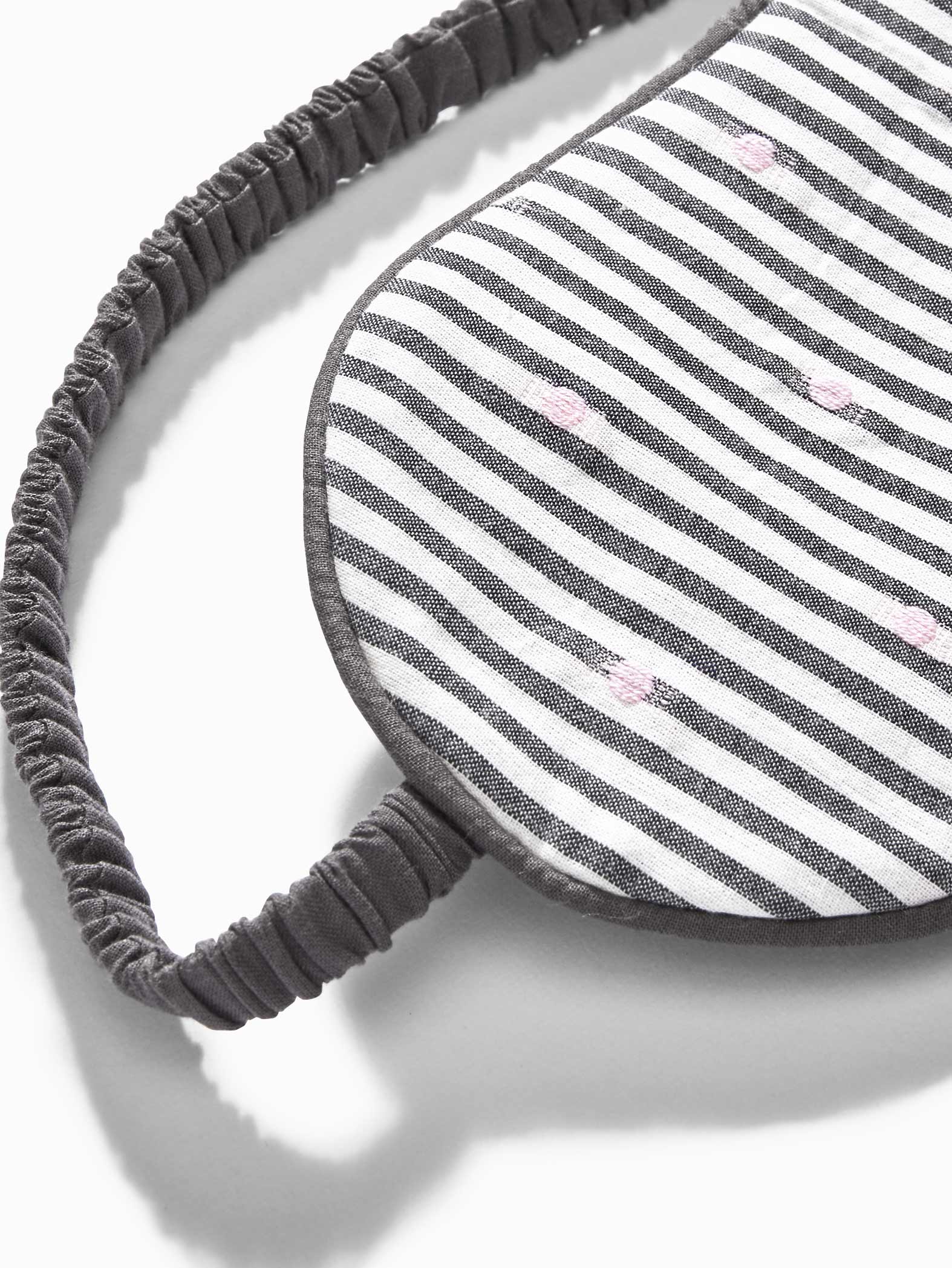 Grey & White Polka Eye Mask