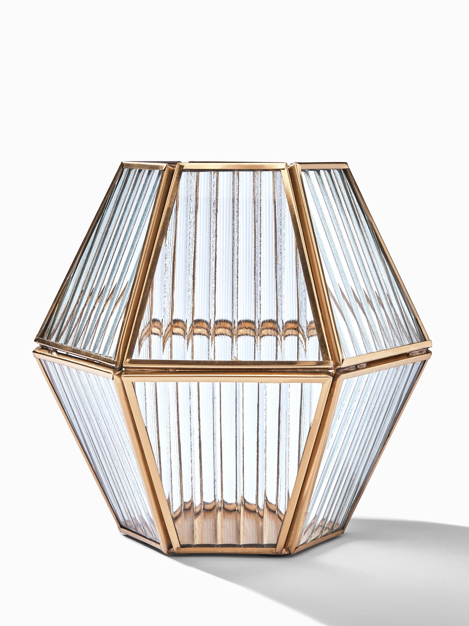 Hexagon Ribbed Candle Holder