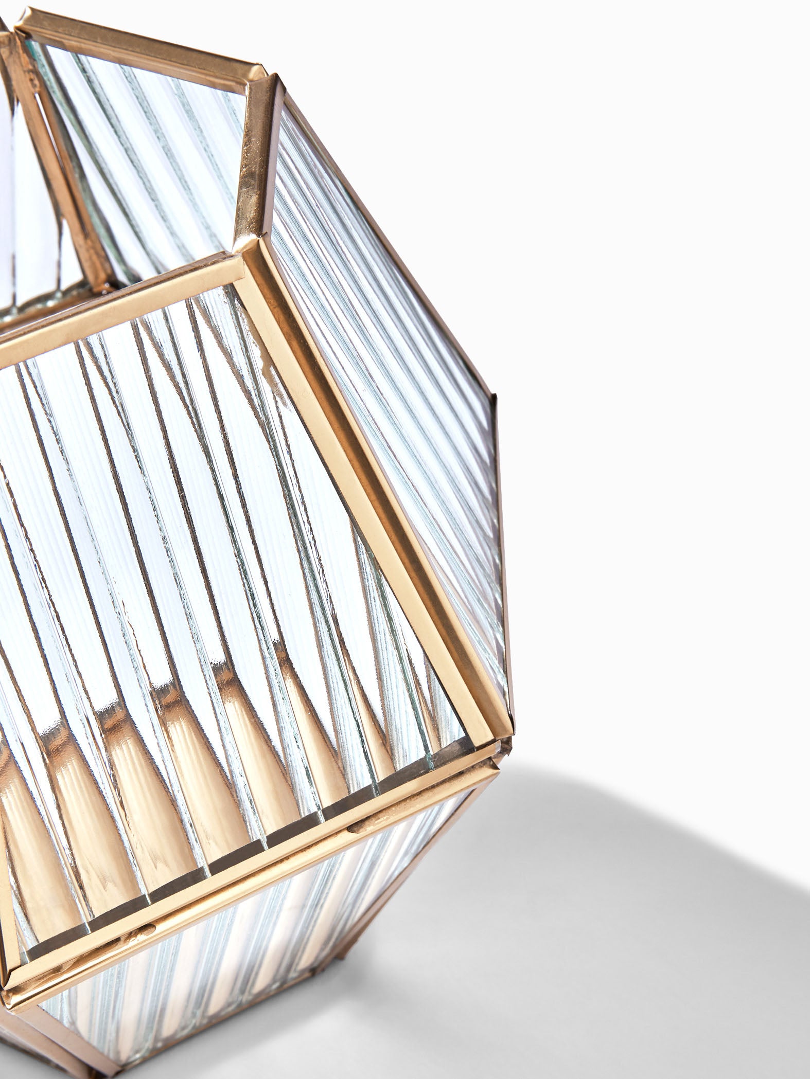 Hexagon Ribbed Candle Holder