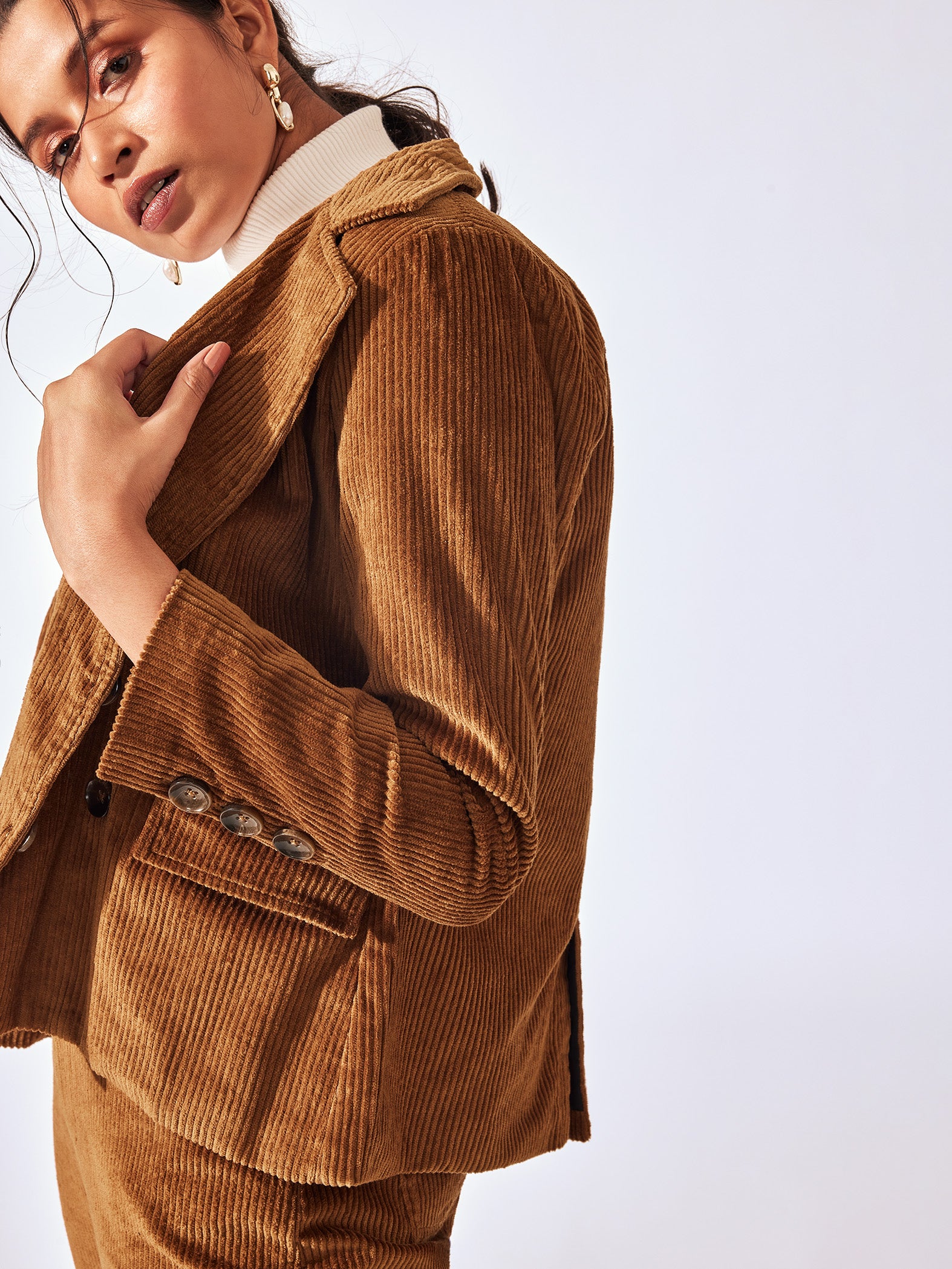 Khaki Corduroy Blazer