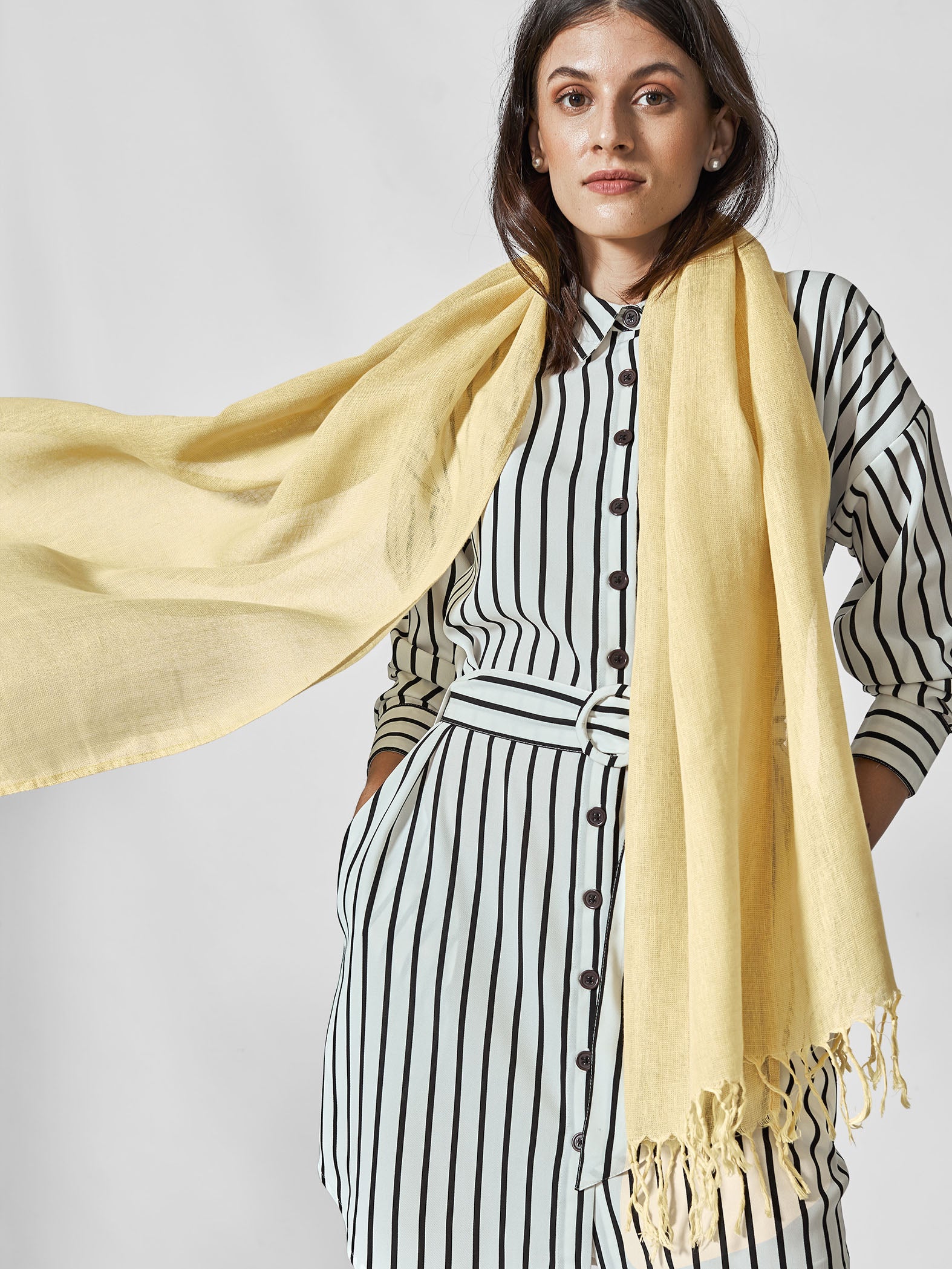 Lemon Linen Scarf