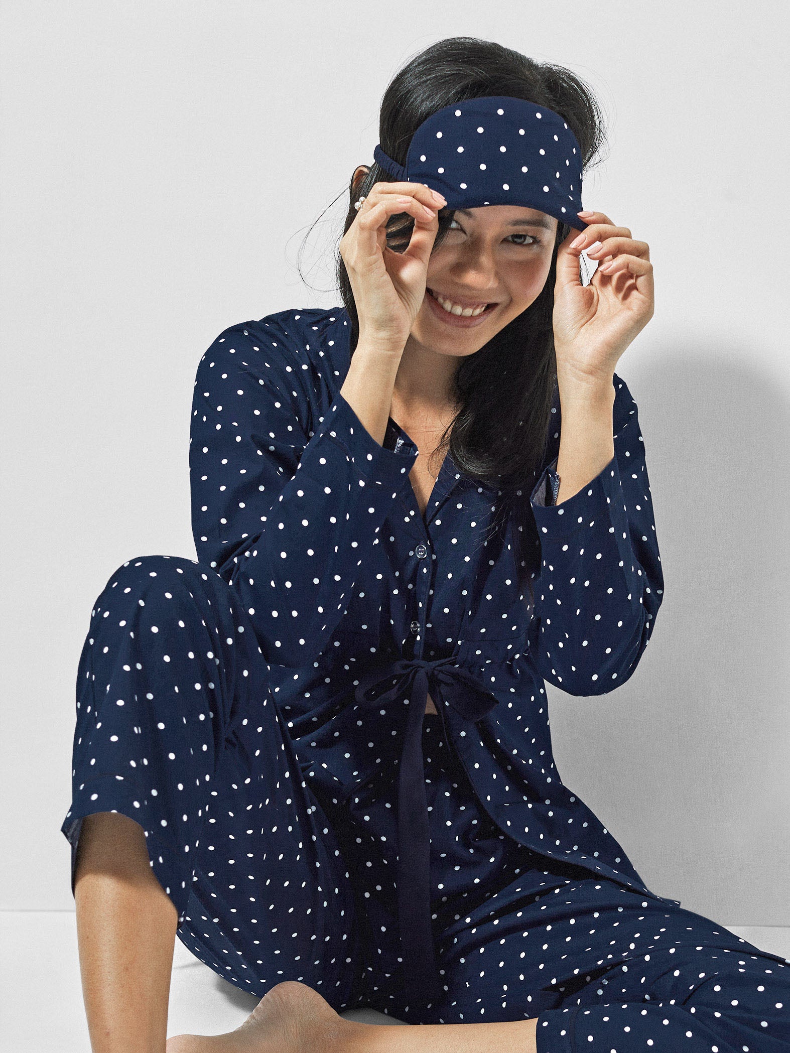 Midnight Polka Eye Mask