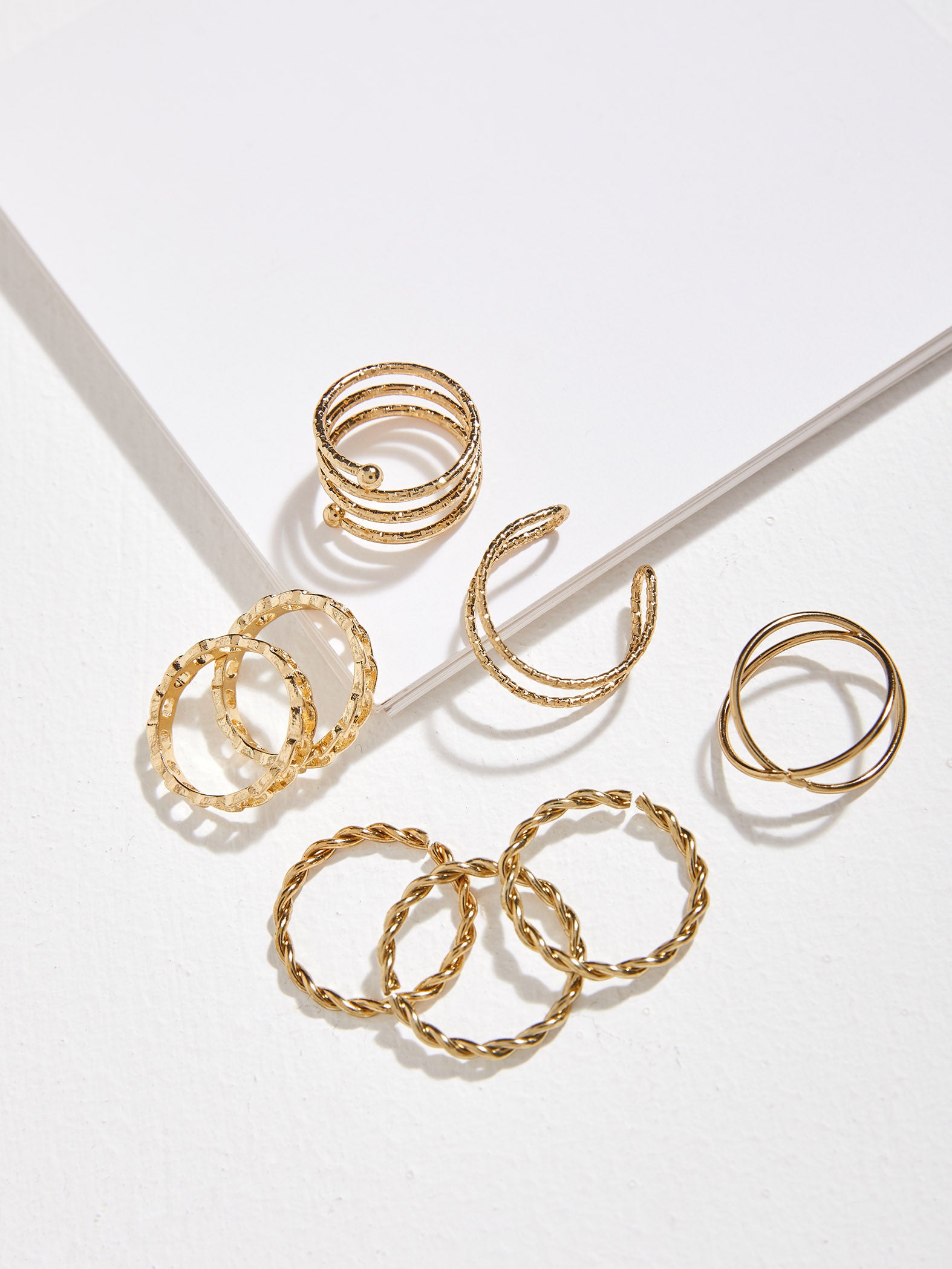 Minimal Gold Ring Set