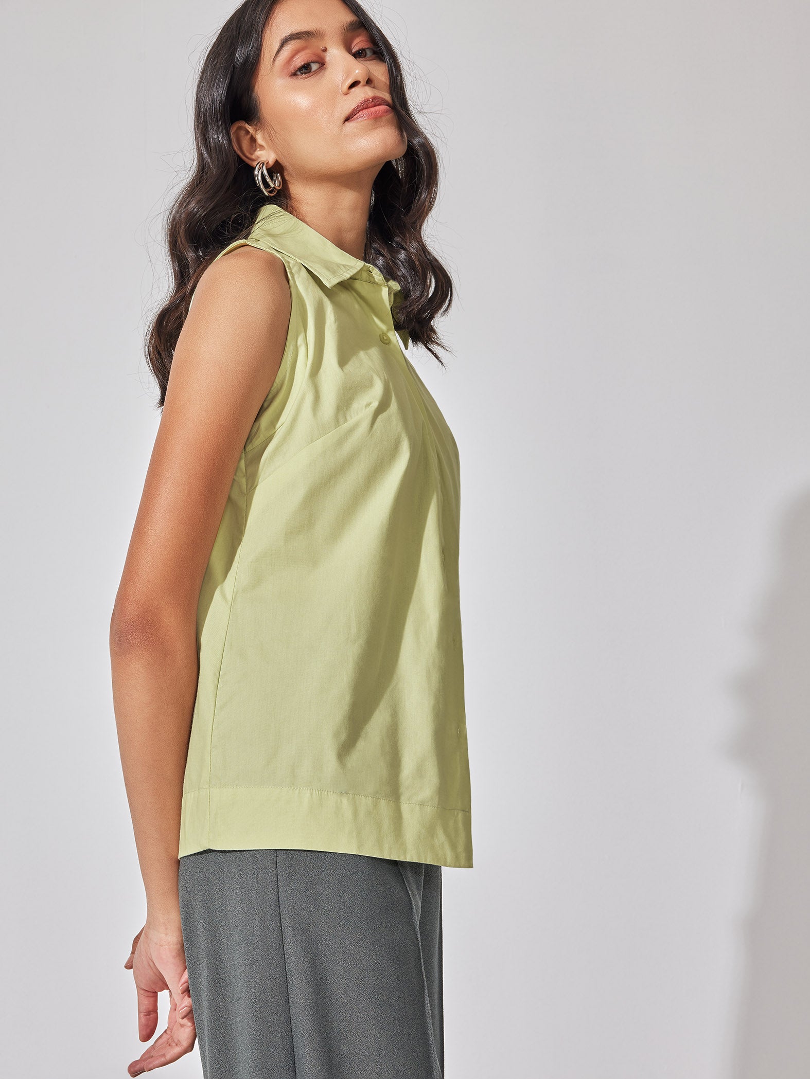 Mint Sleeveless Shirt