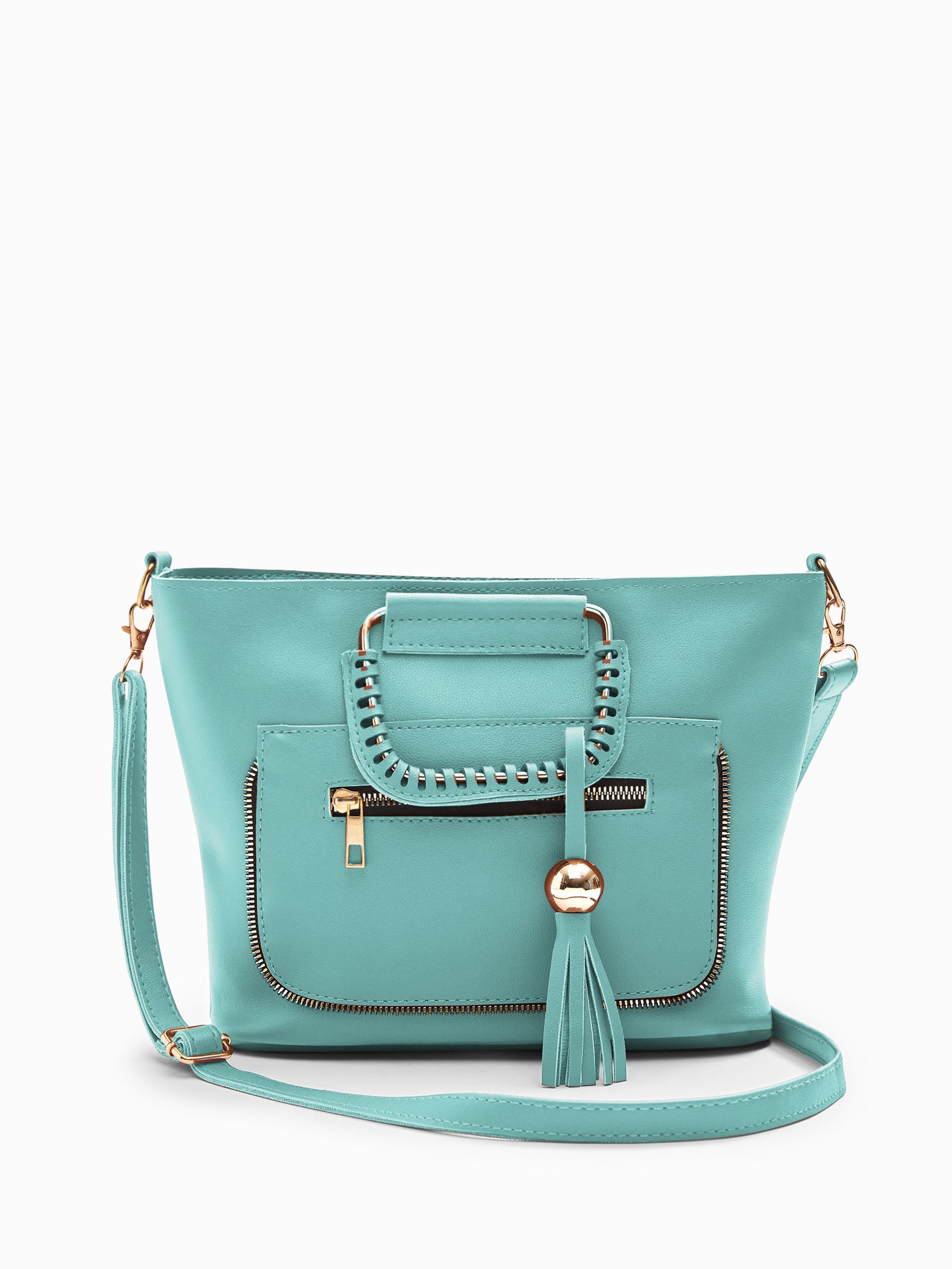 Mint Tassle Tote