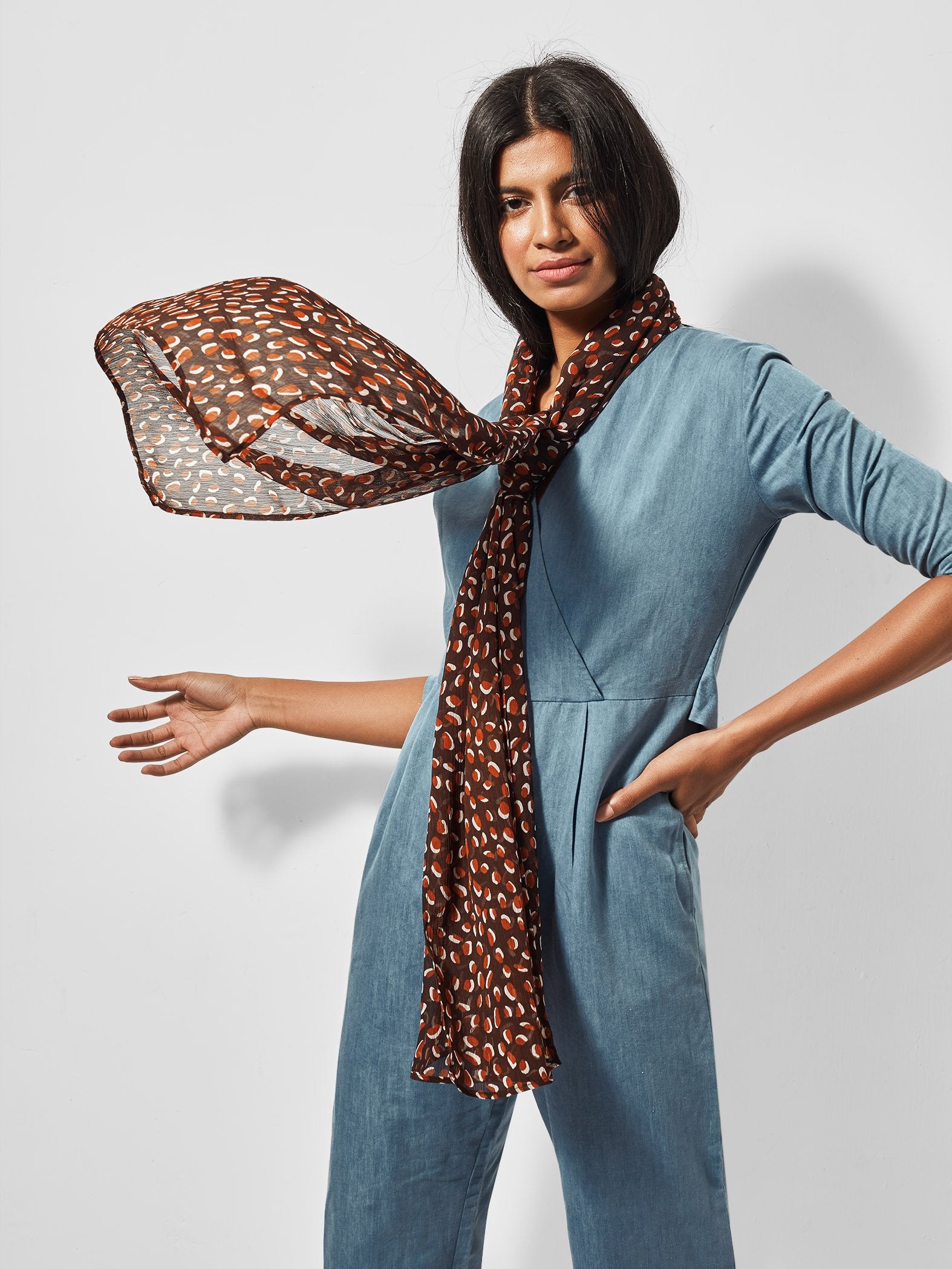 Gift Product - Mocha Printed Scarf