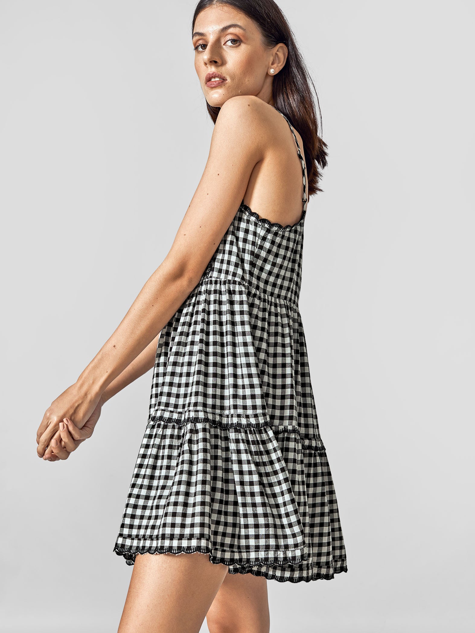 Monochrome Gingham Dress