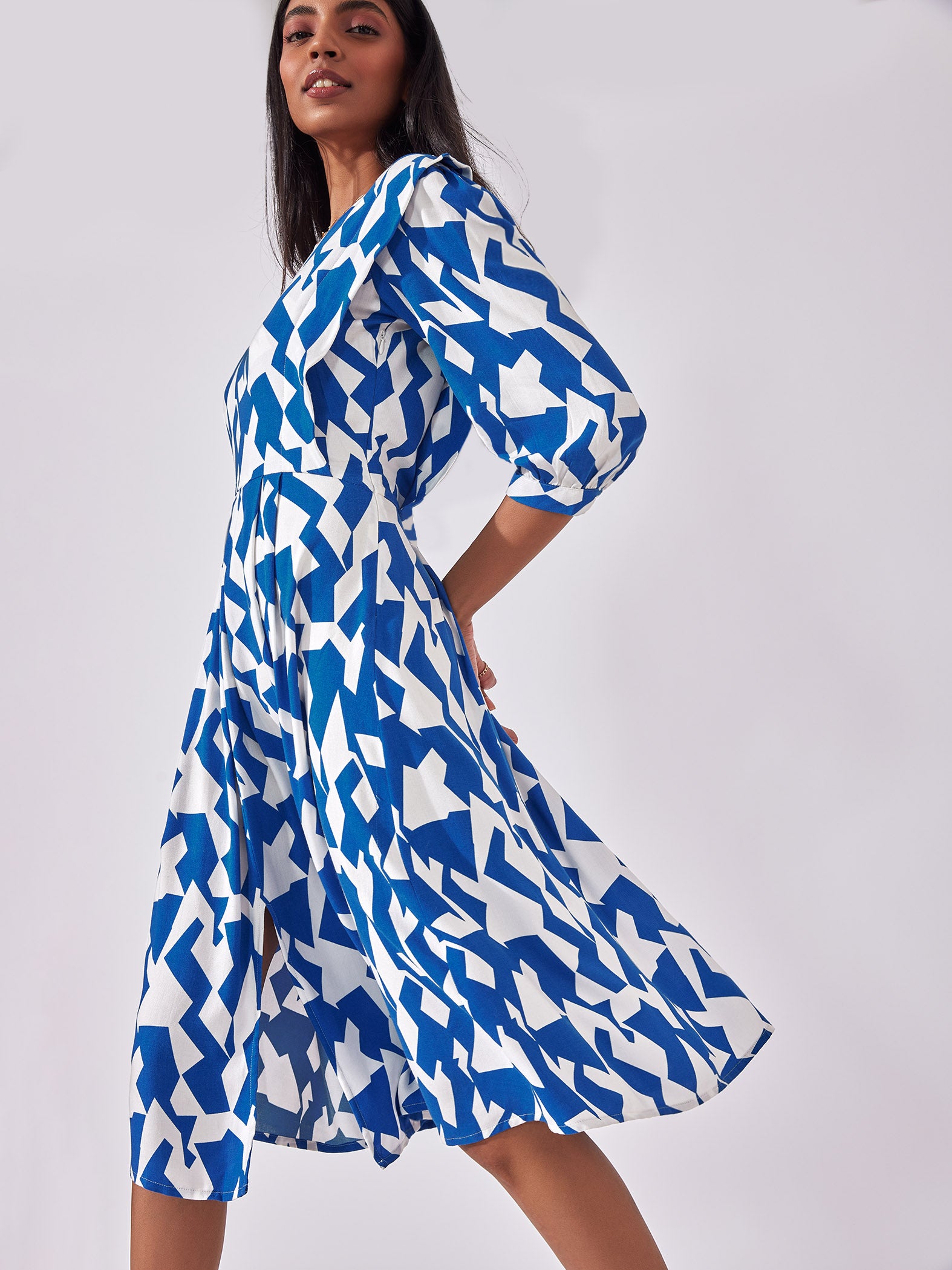 Mosaic Print Layered Dress