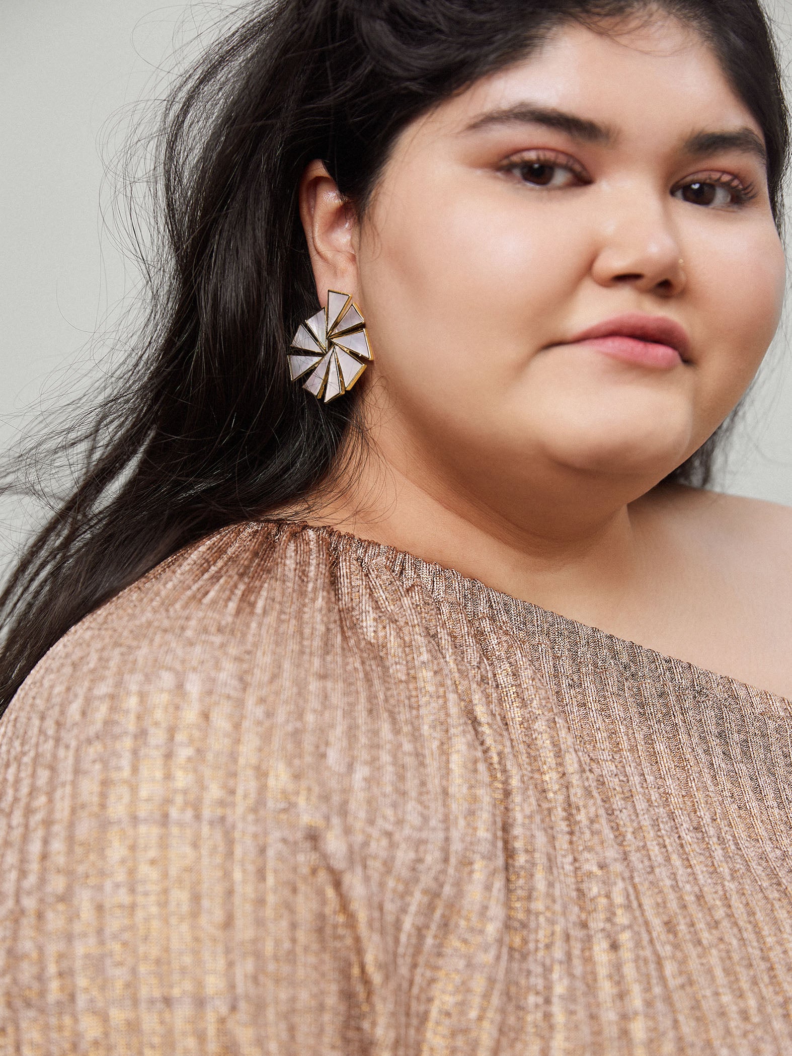 Mother of Pearl Geo Earrings