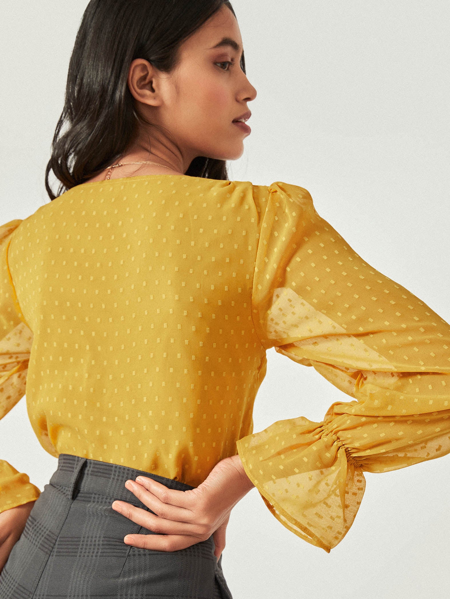 Mustard Cinched Top