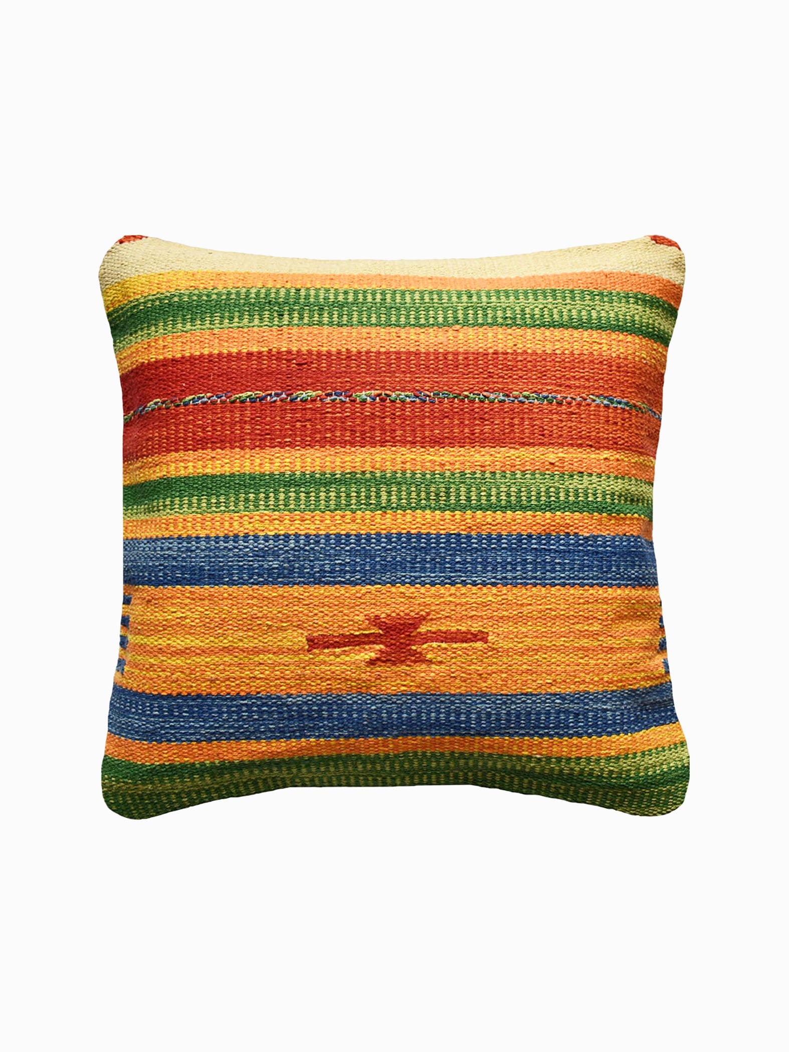Mustard & Navy Kilim Cushion Cover