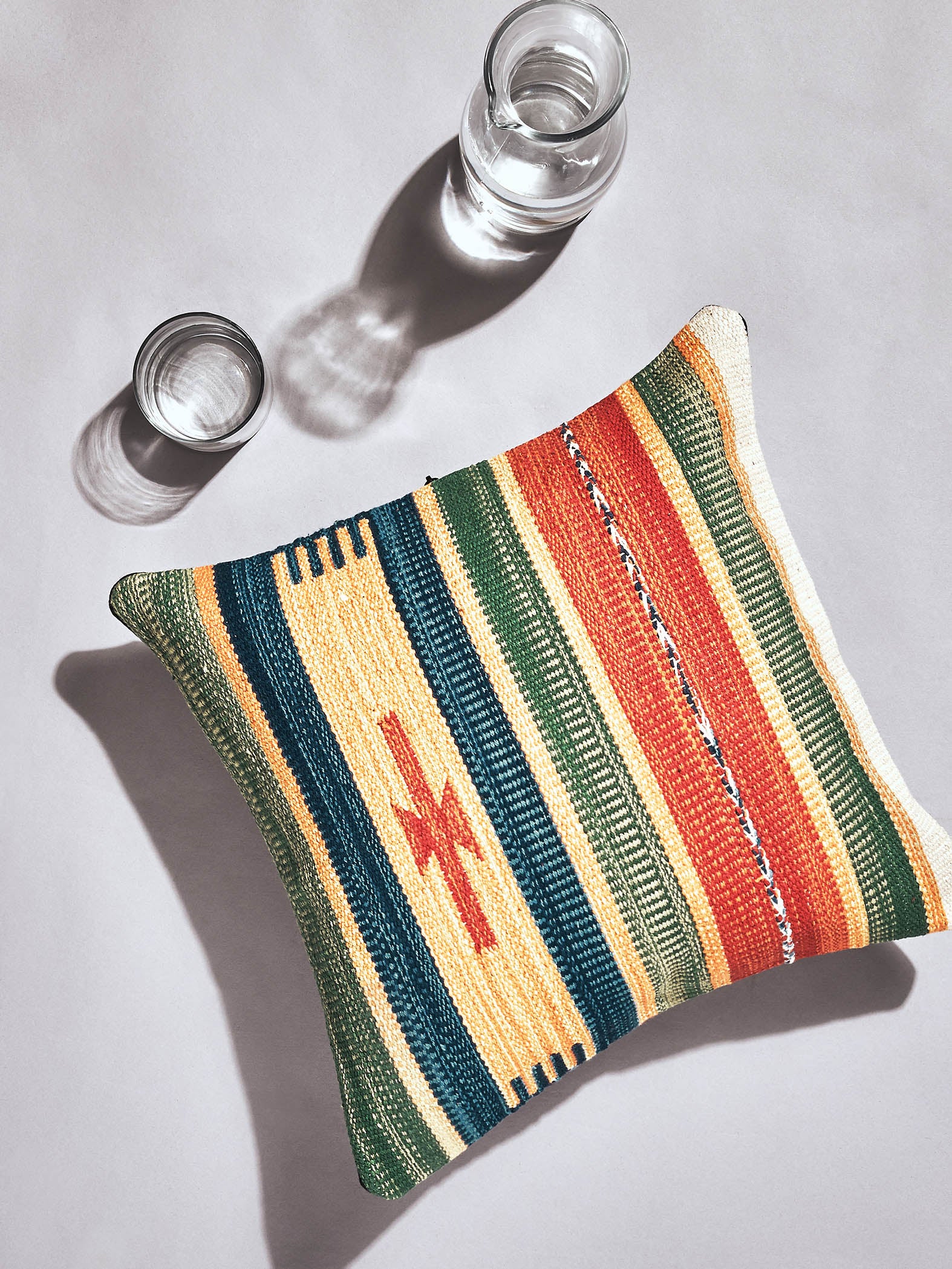 Mustard & Navy Kilim Cushion Cover