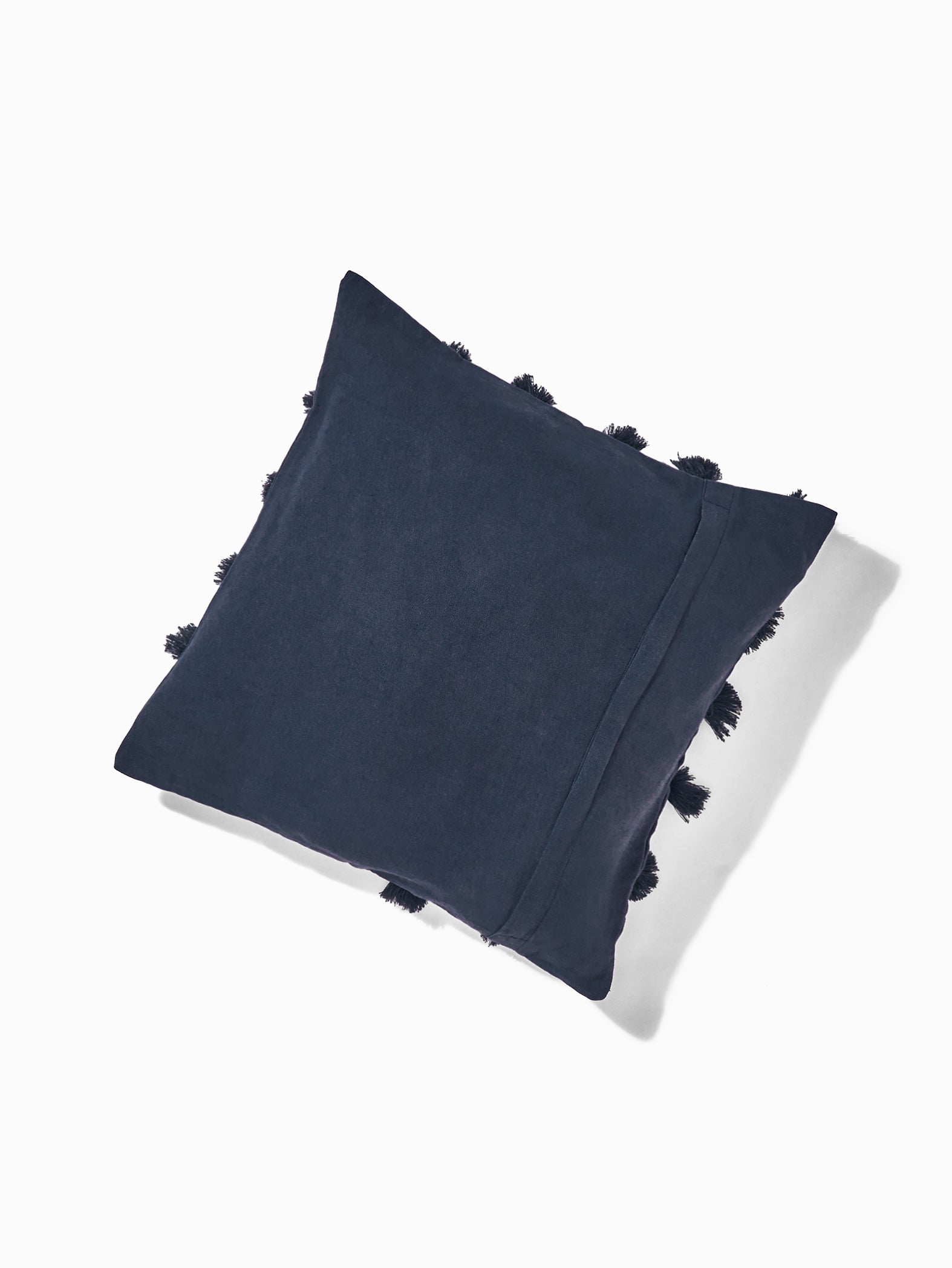 Navy Pom Pom Cushion (Set of 2)