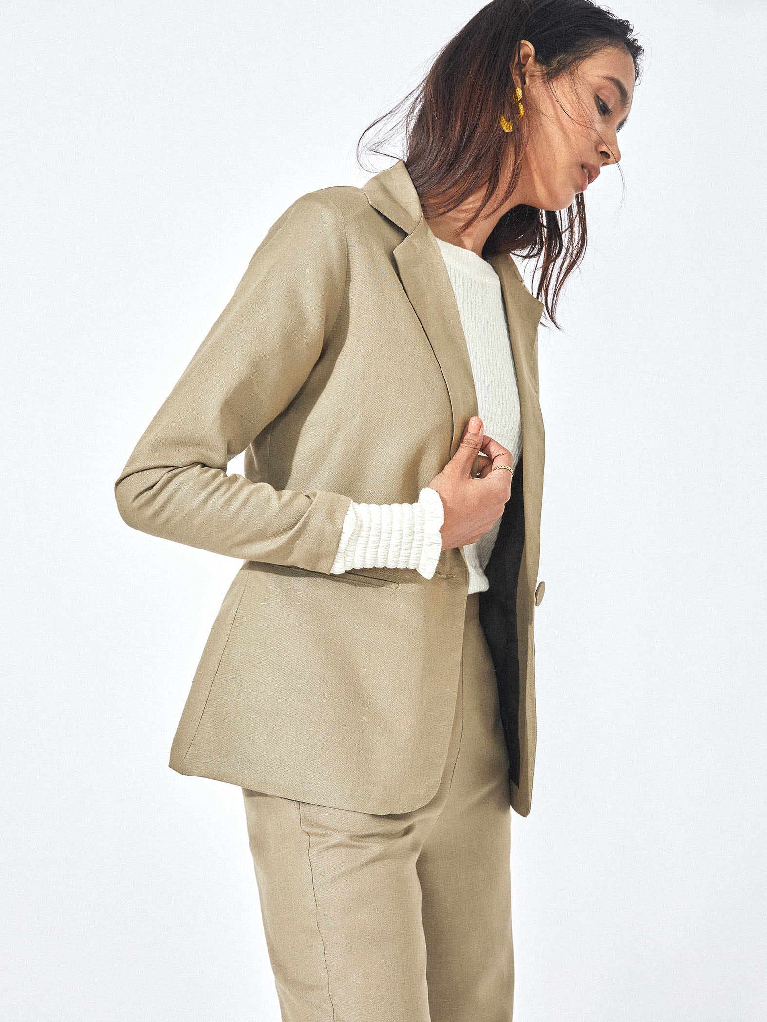 Olive Linen Blazer